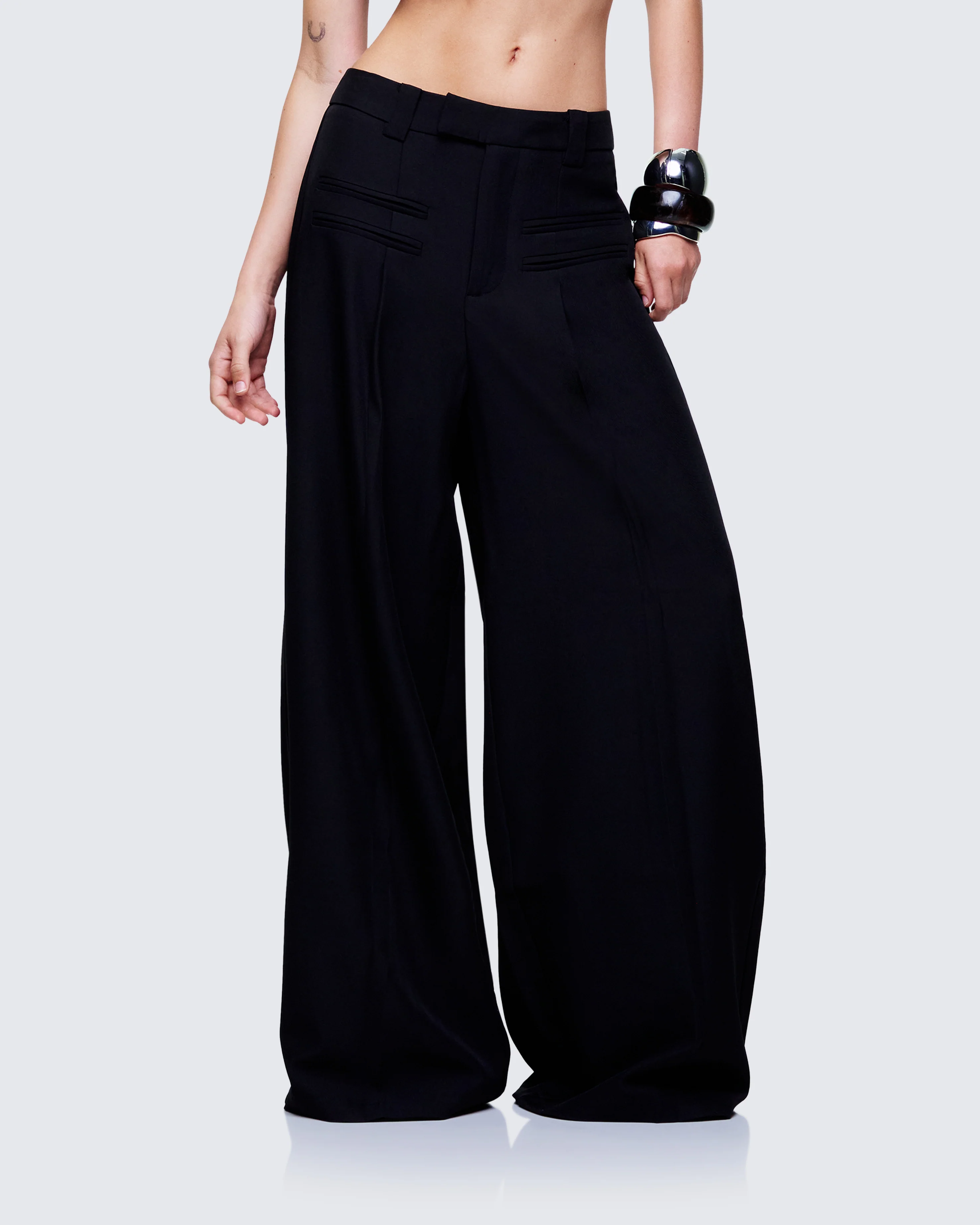 Cozbi Black Pressed Front Trouser - Image 3