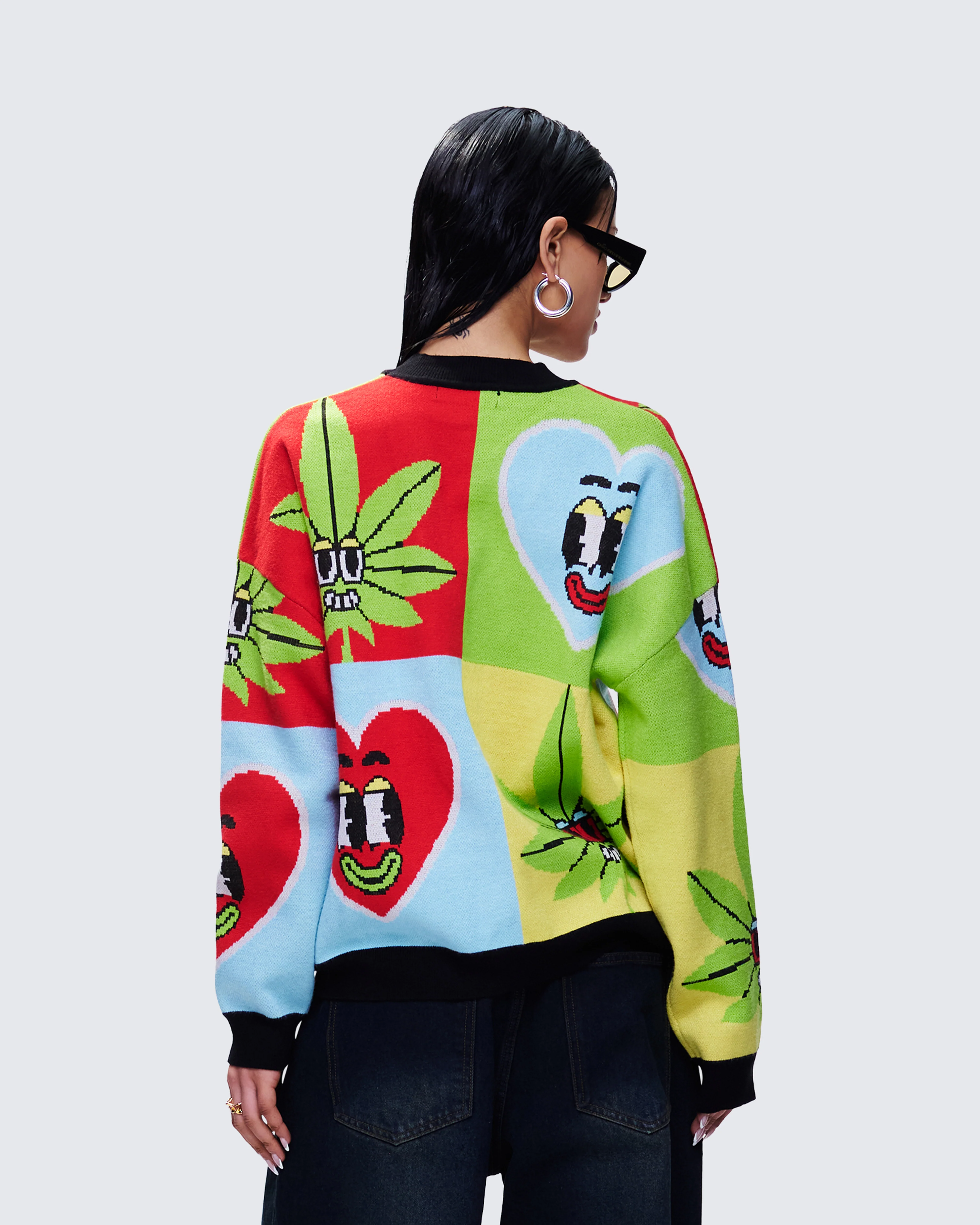 Cyrielle Multi Pop Art Sweater Knit Cardigan - Image 4