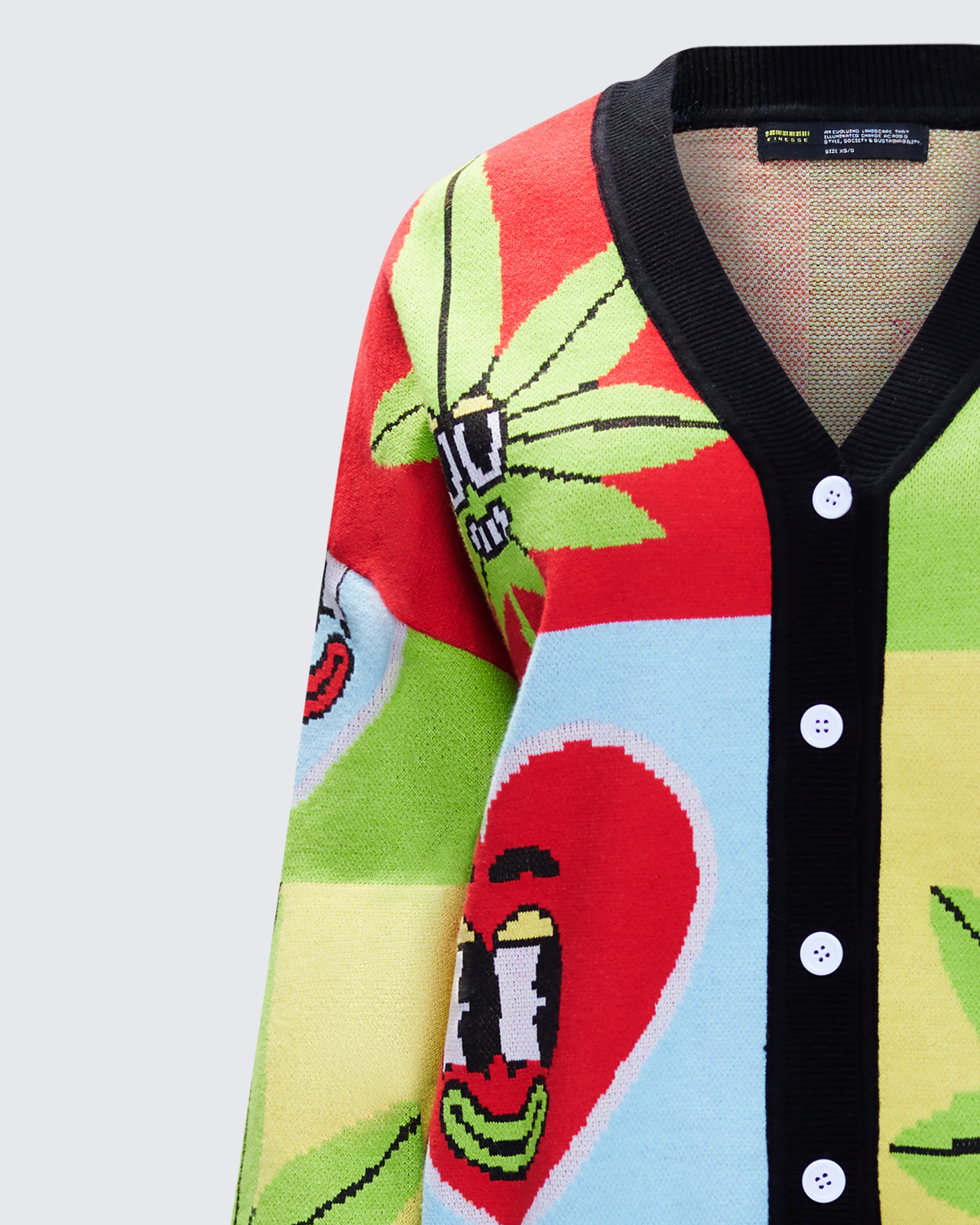 Cyrielle Multi Pop Art Sweater Knit Cardigan - Image 6