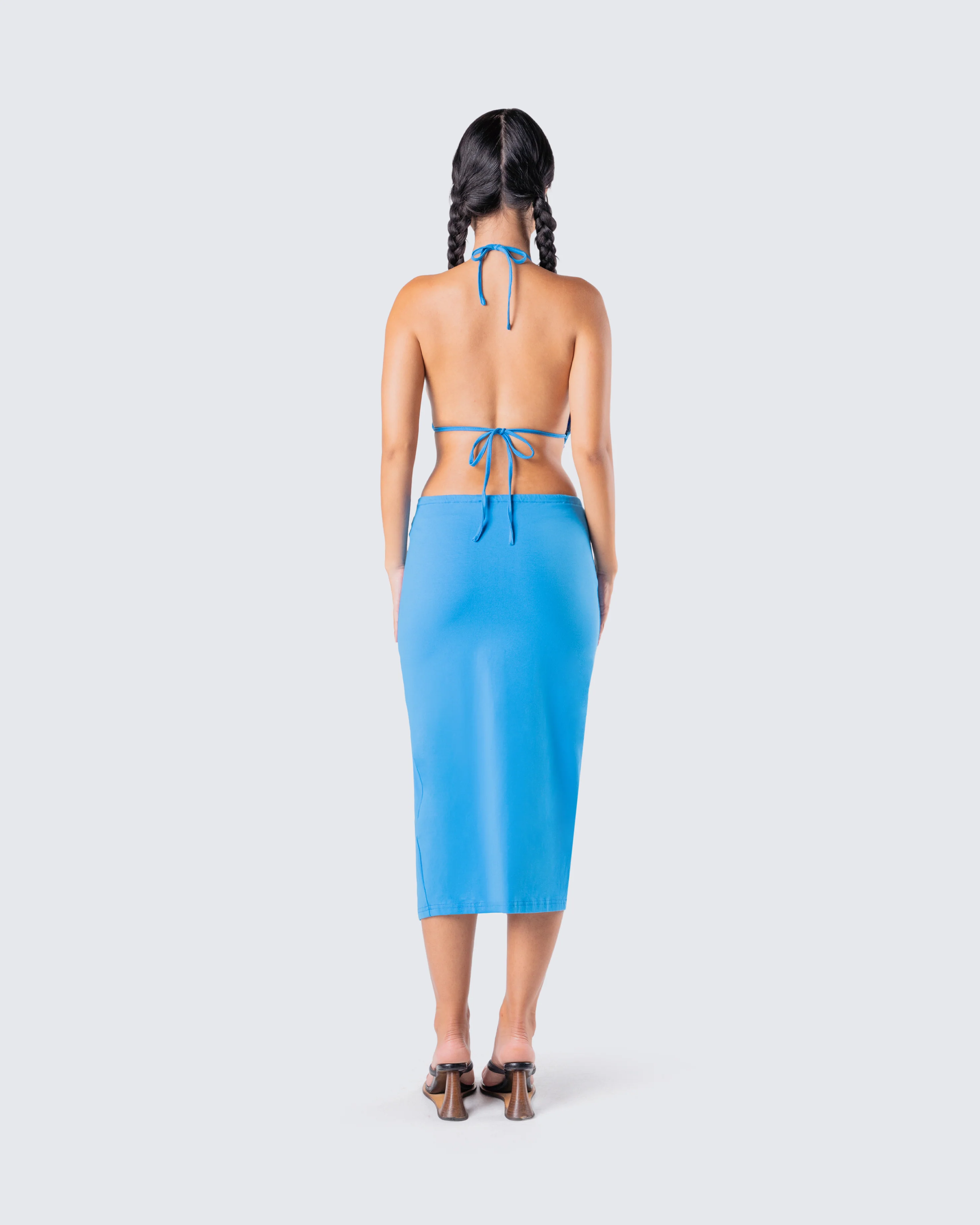 Cyrus Blue Midi Dress - Image 7