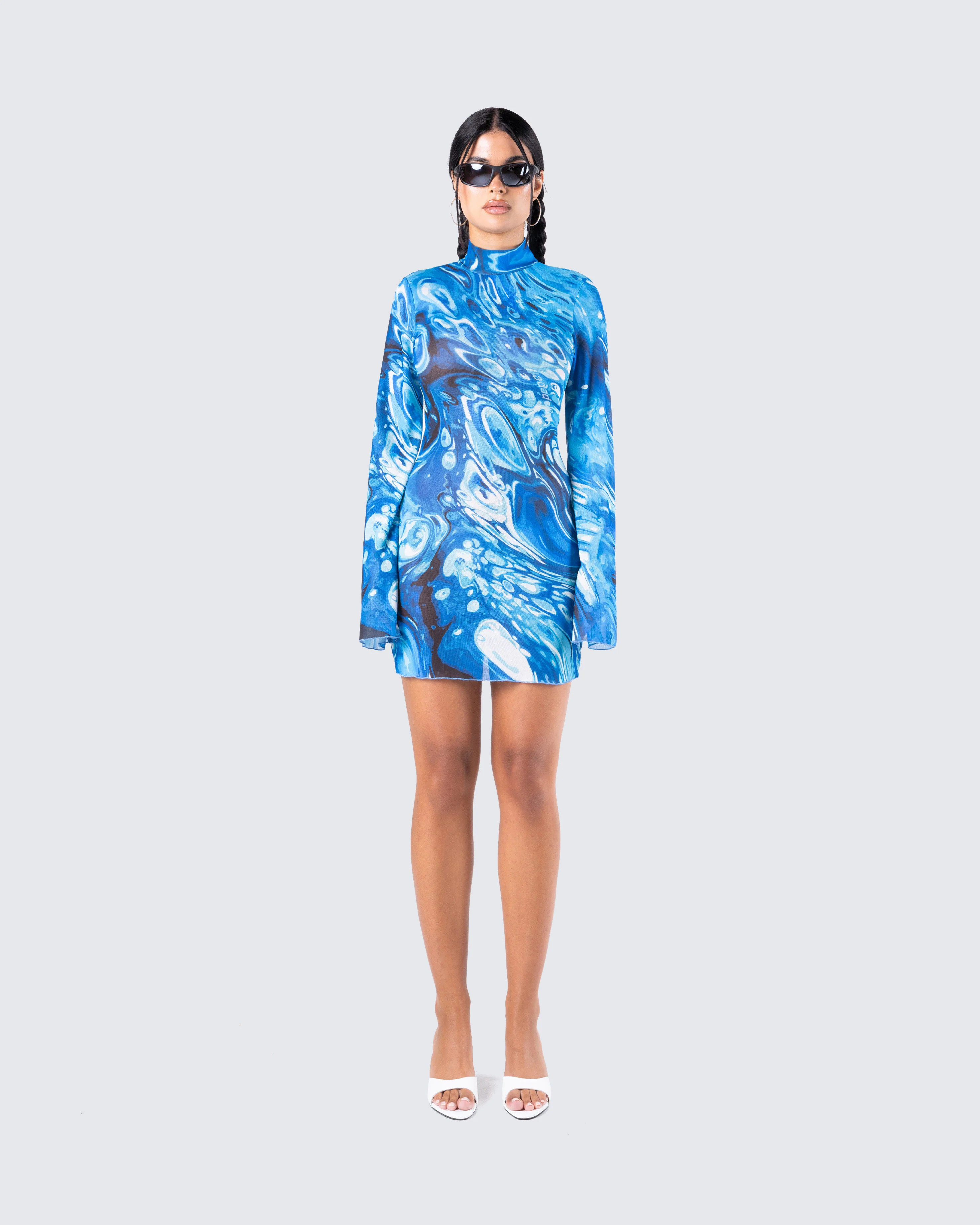 Dakota Abstract Print Mini Dress - Image 4