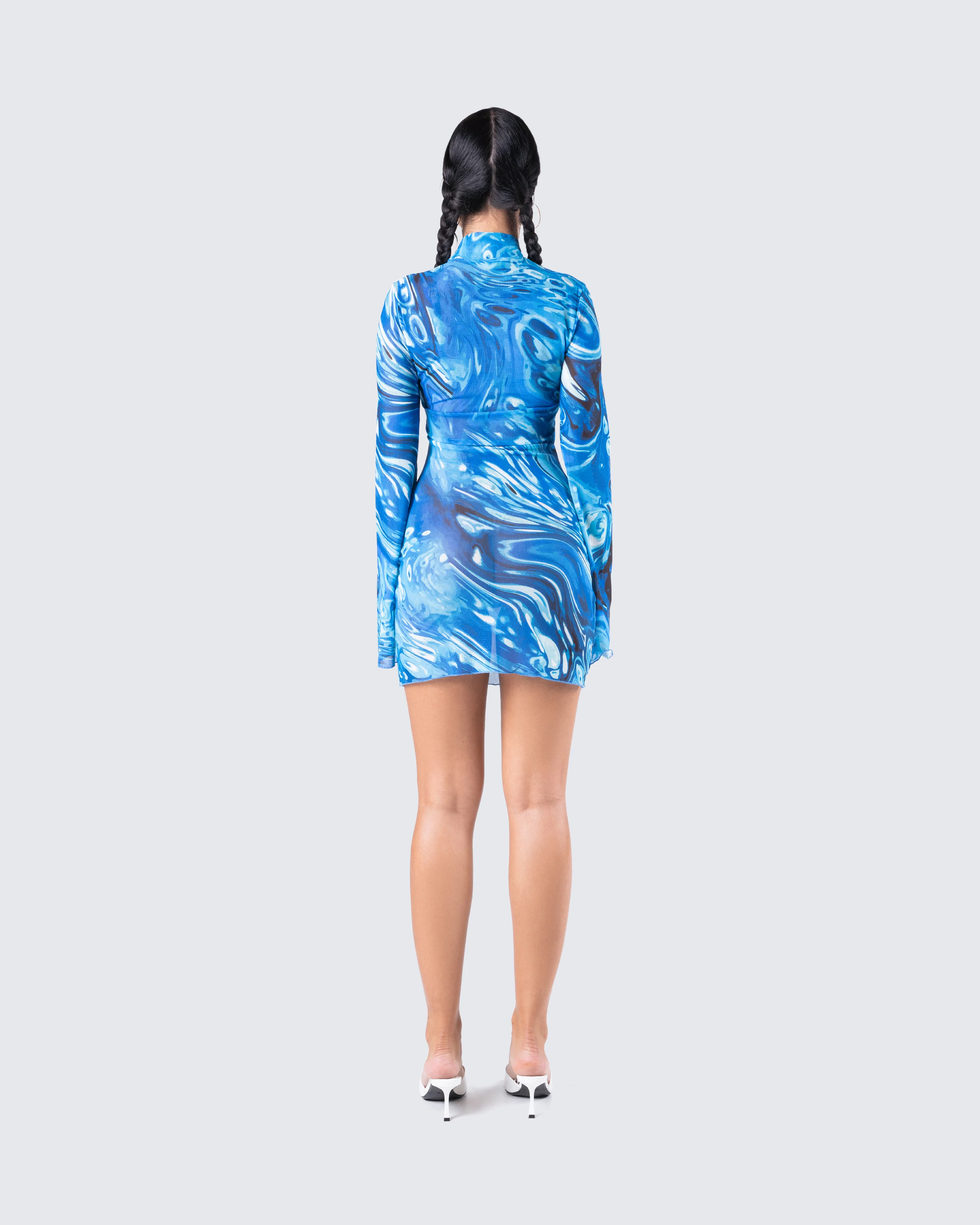 Dakota Abstract Print Mini Dress - Image 7