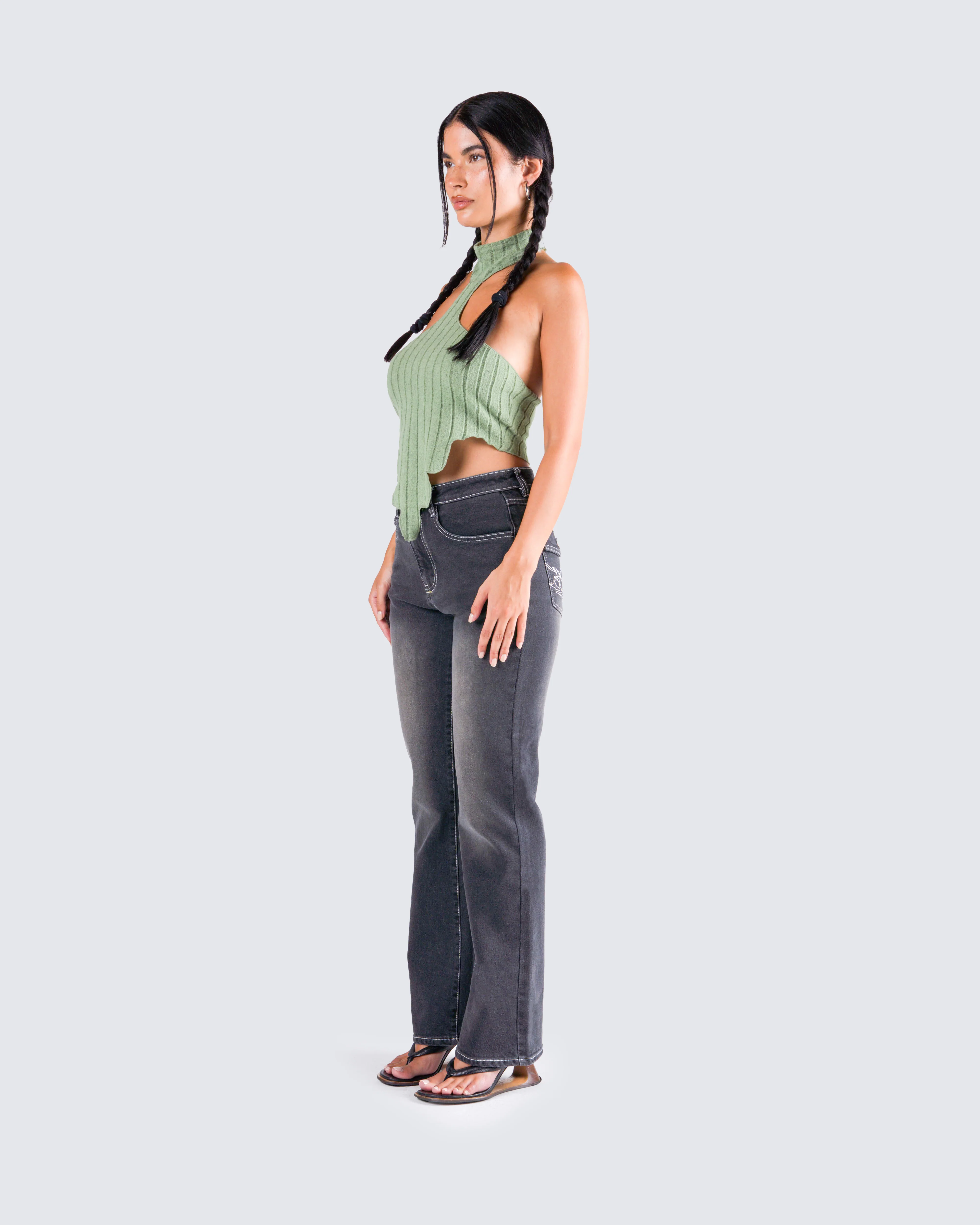 Dara Black Denim Bootcut Jean - Image 5