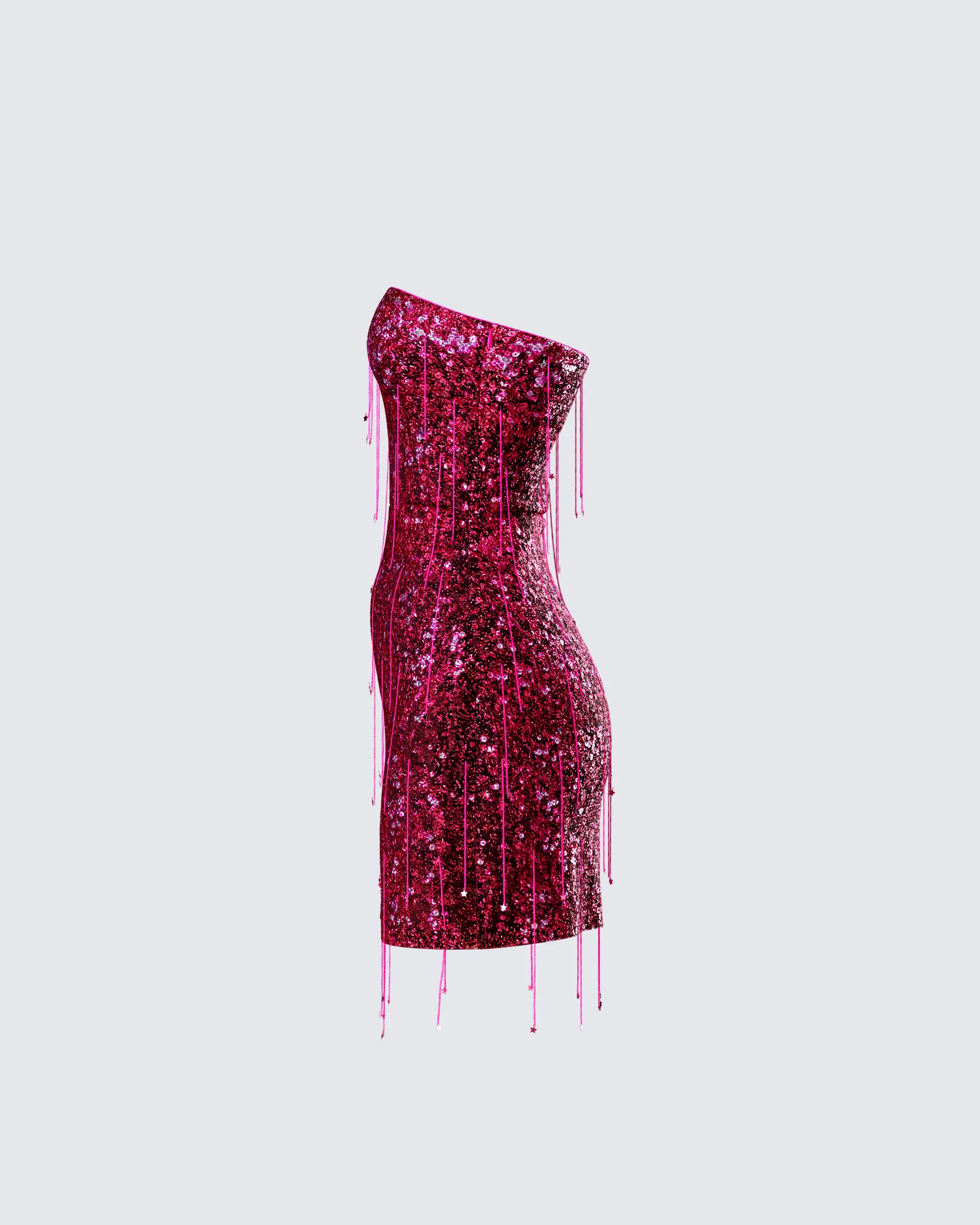 Darcie Pink Hand Beaded Sequin Mini Dress - Image 2