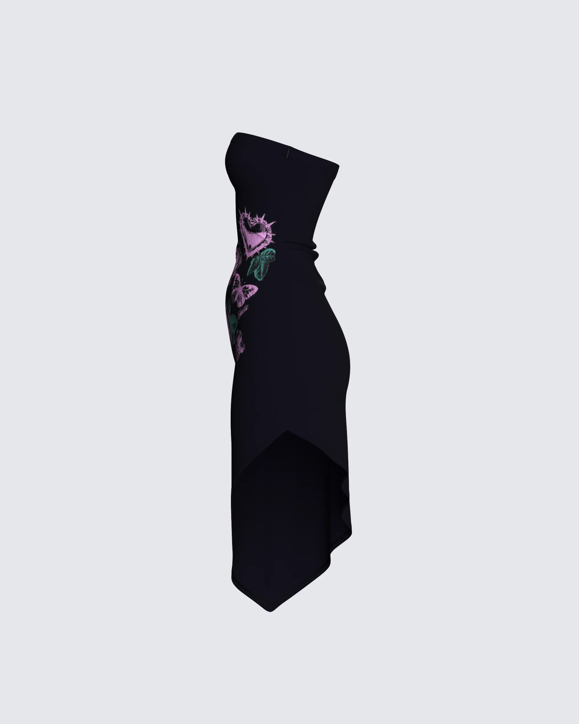 Dariela Black Flower Print Midi Dress - Image 2