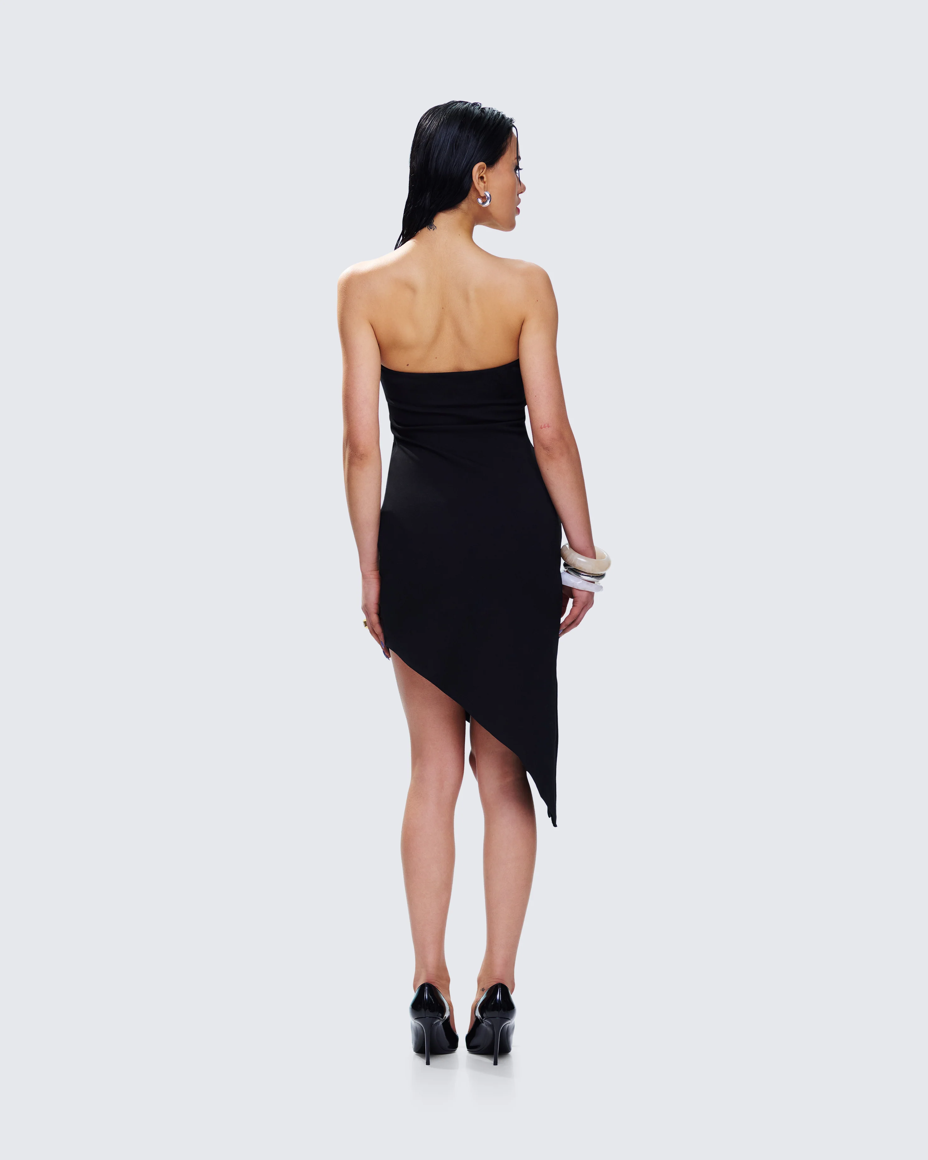 Dariela Black Flower Print Midi Dress - Image 7