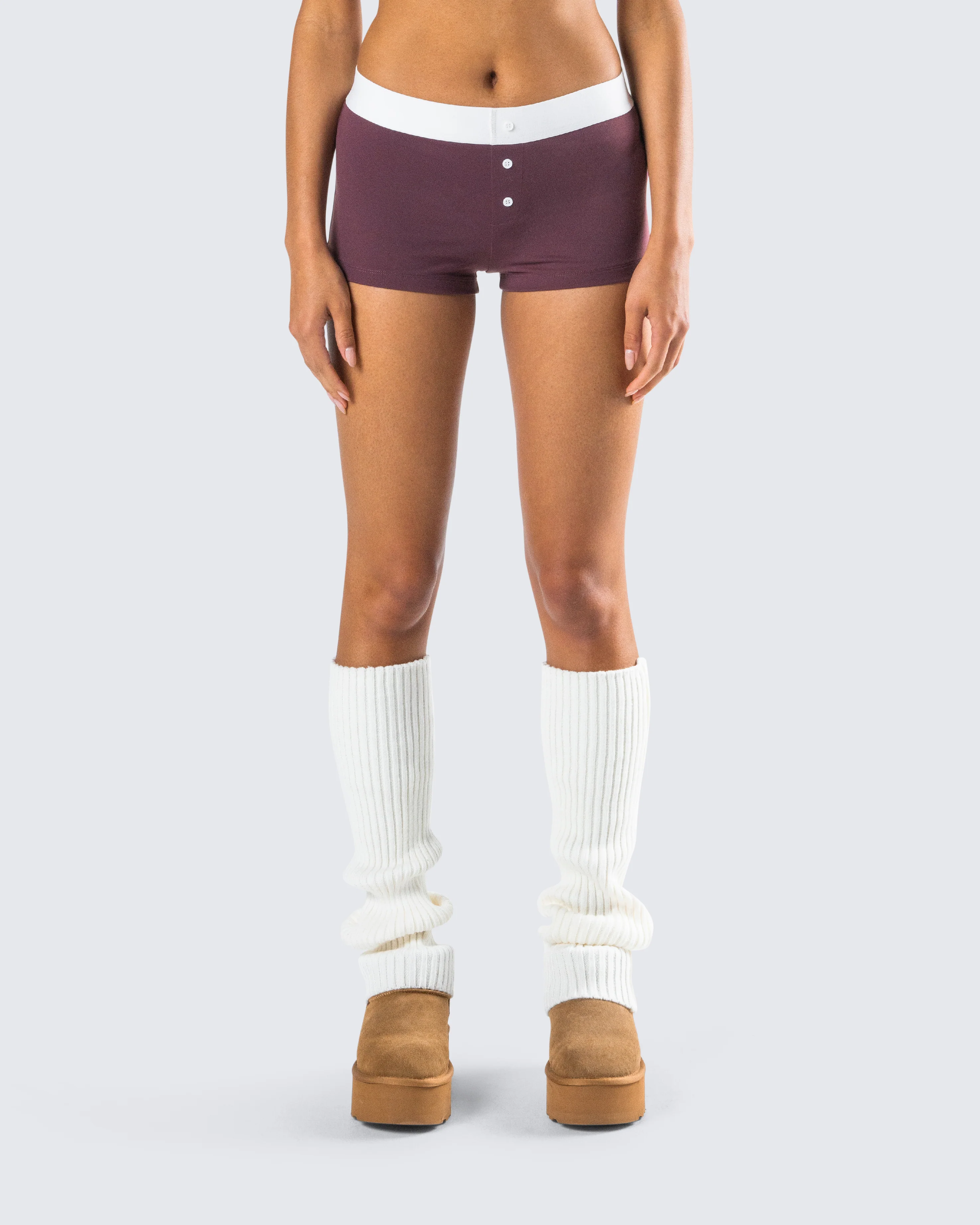 Darya Burgundy Jersey Boxer Short - Image 4