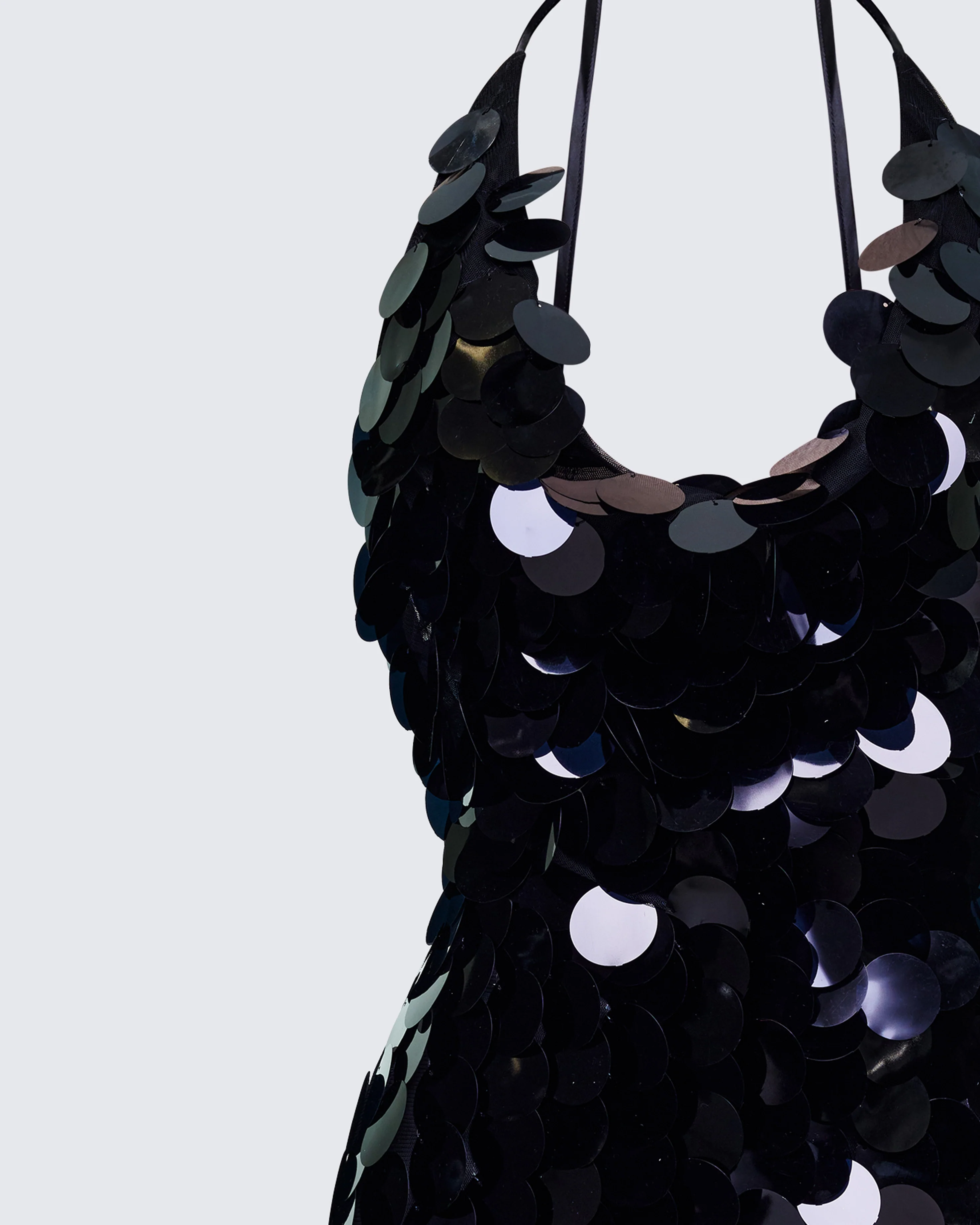 Deanah Black Disc Sequin Mini Dress - Image 6