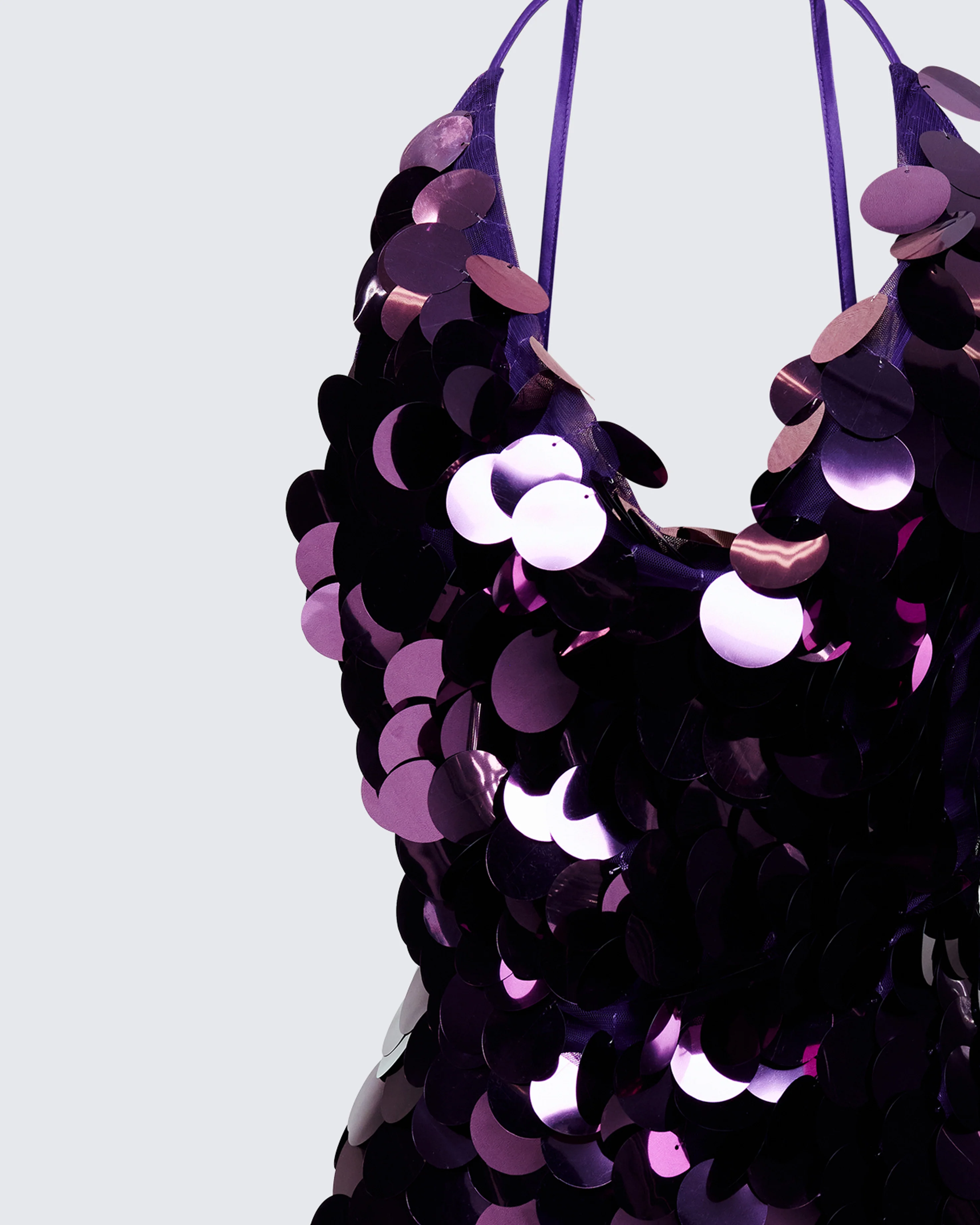 Deanah Purple Disc Sequin Mini Dress - Image 6