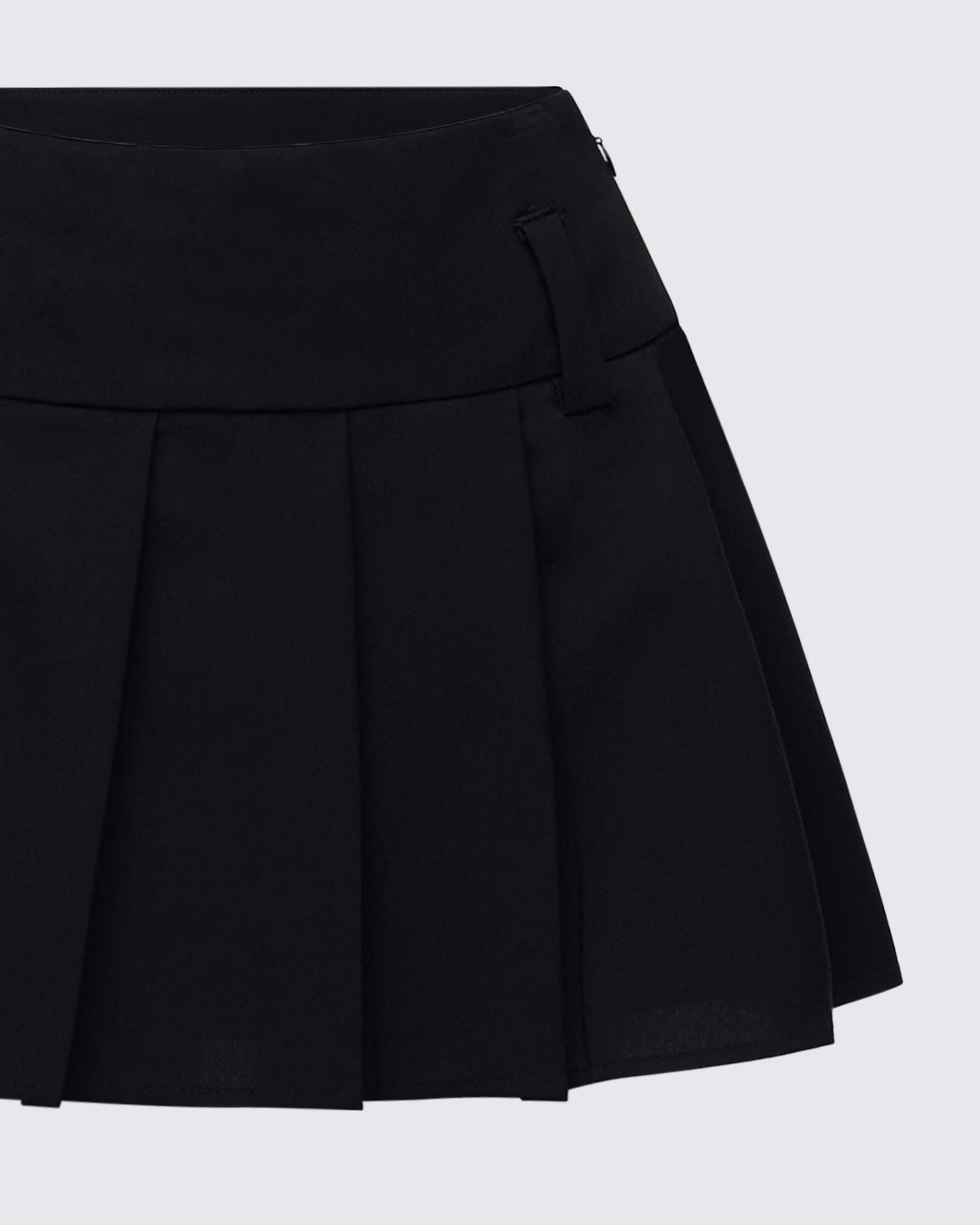 Deb Black Suiting Pleat Mini Skirt - Image 6