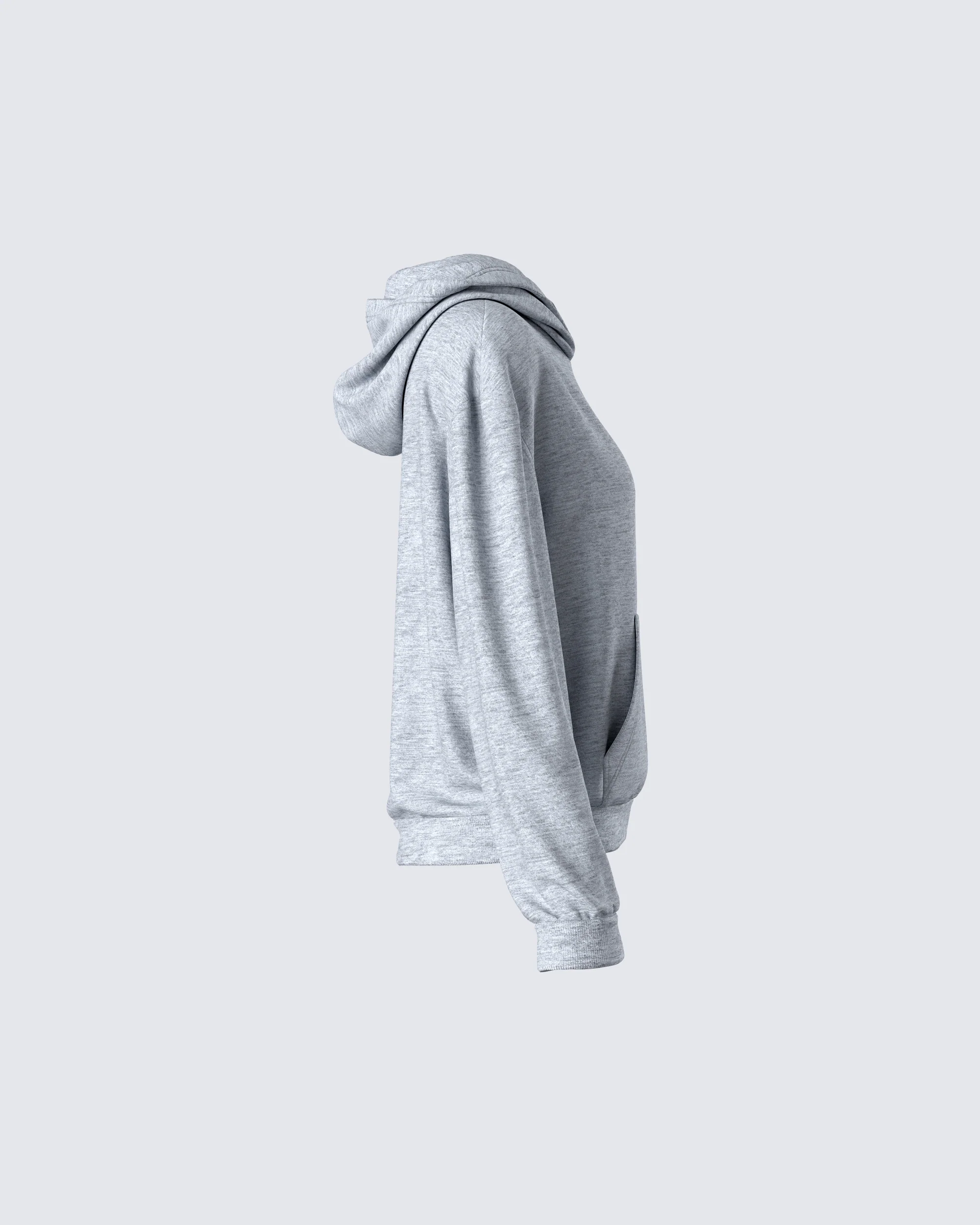 Delanie Grey Heather Fleece Hoodie - Image 2