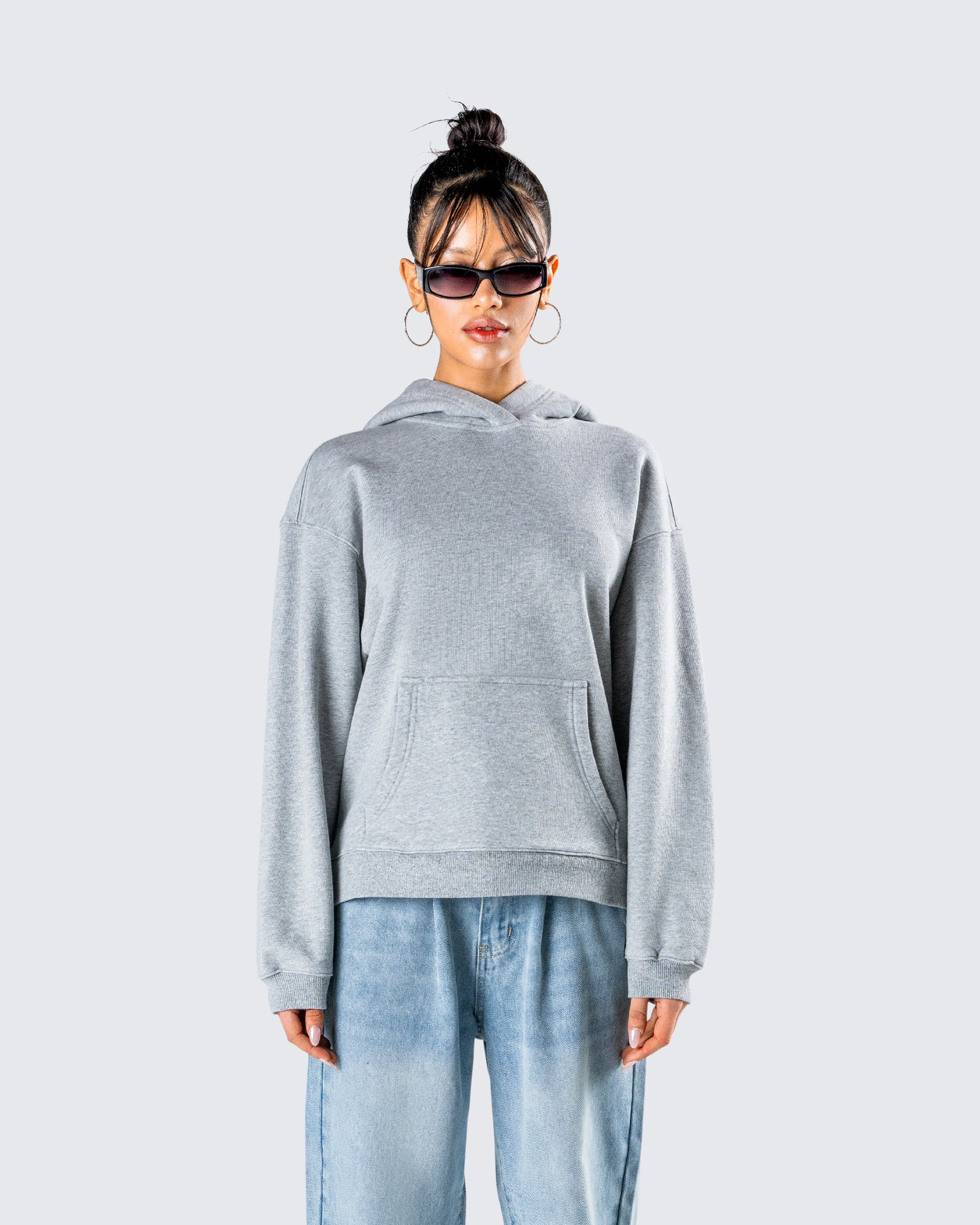 Delanie Grey Heather Fleece Hoodie - Image 4