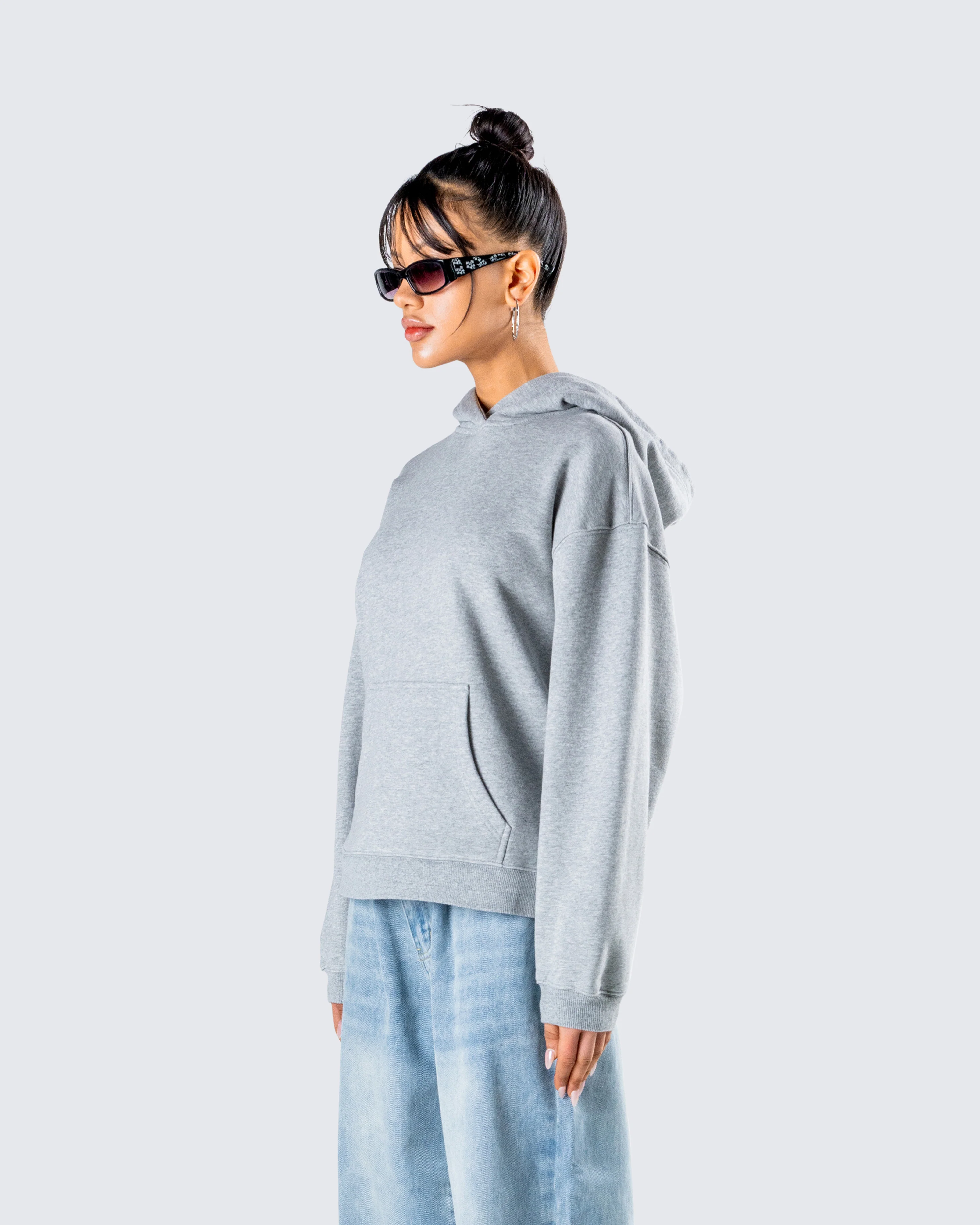 Delanie Grey Heather Fleece Hoodie - Image 5