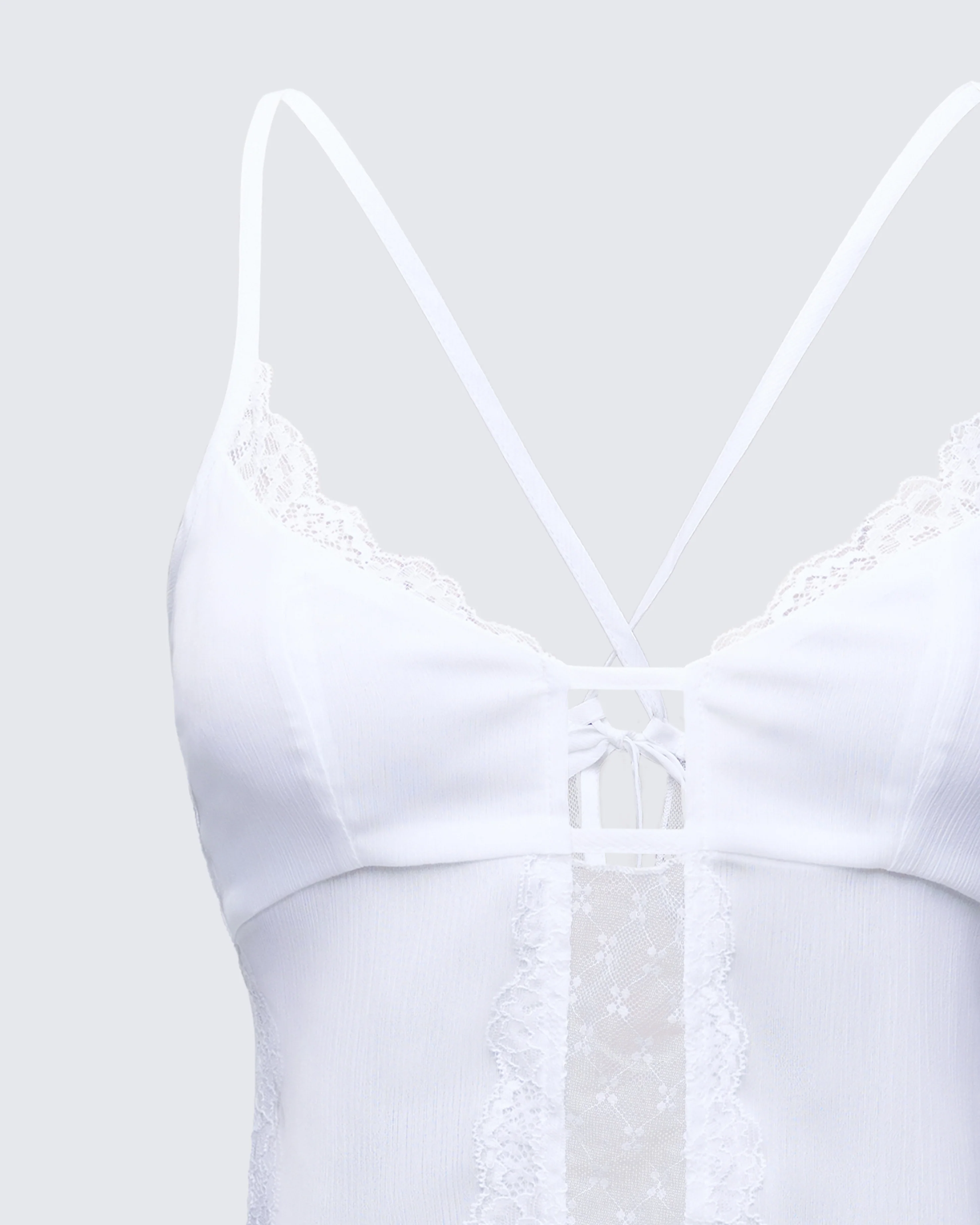 Delphina White Lace Mix Cami Top - Image 6