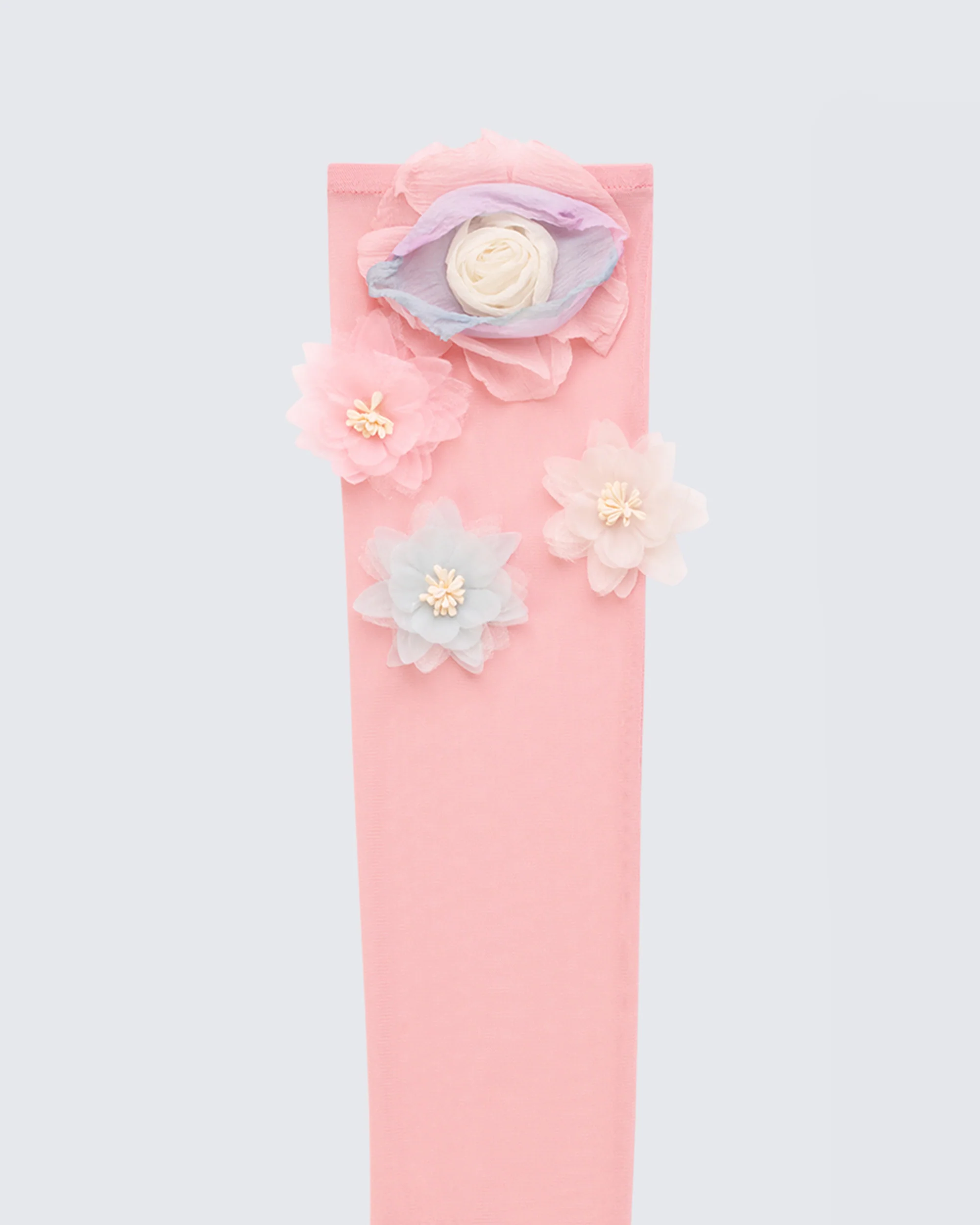 Diorre Pink Mesh Opera Glove With Corsage - Image 2