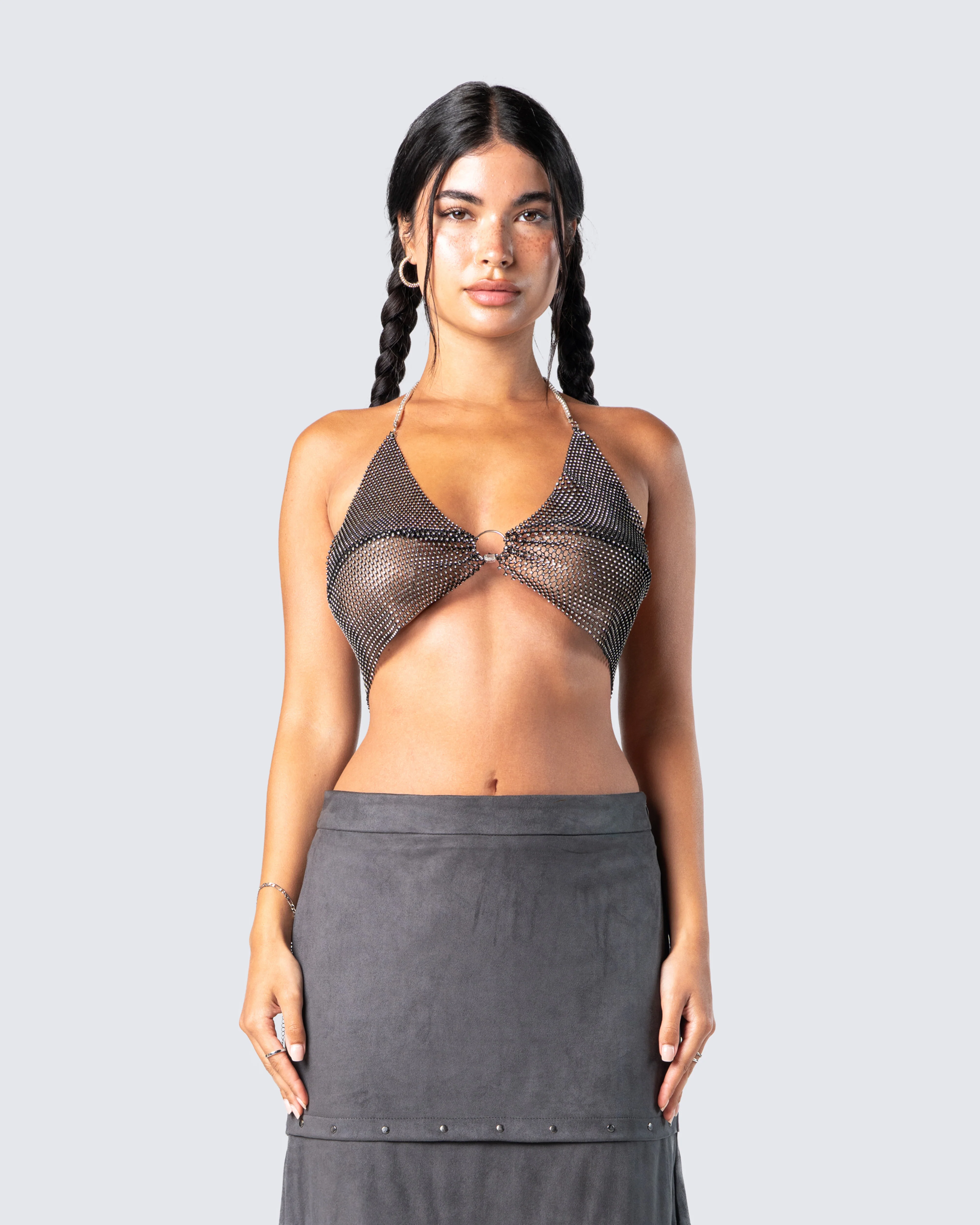Dita Black Rhinestone Top - Image 4