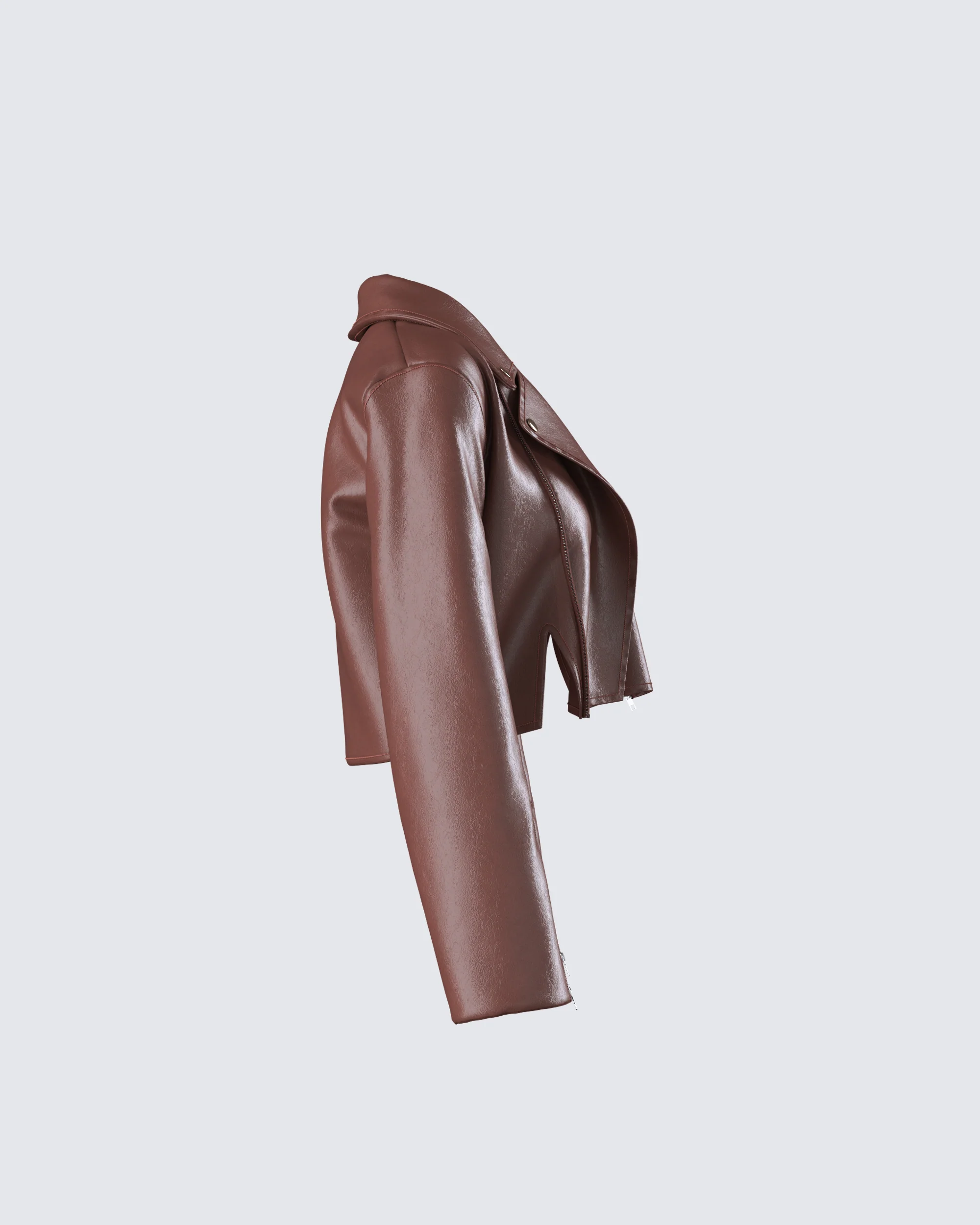 Donny Brown Vegan Leather Jacket - Image 2