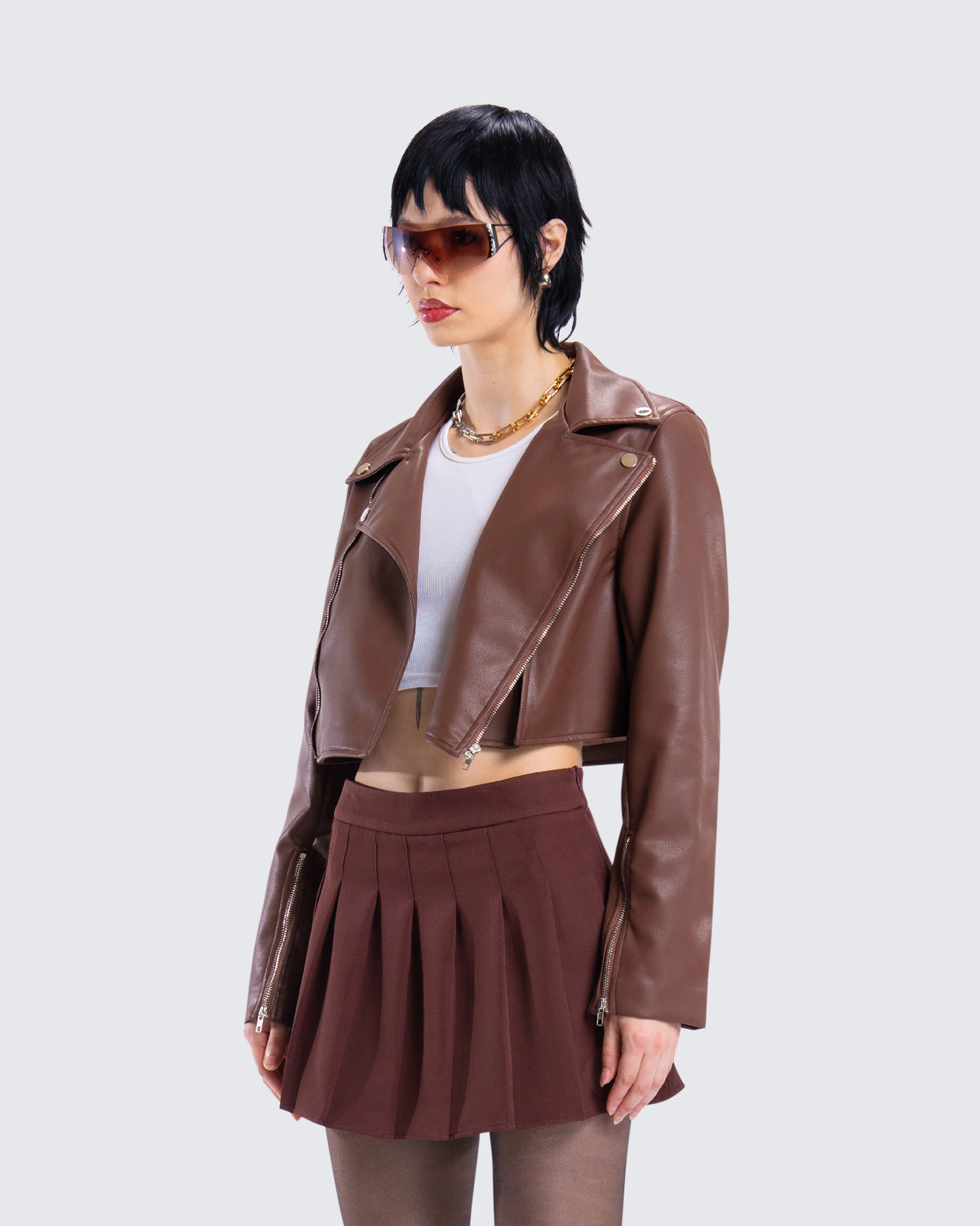 Donny Brown Vegan Leather Jacket - Image 5