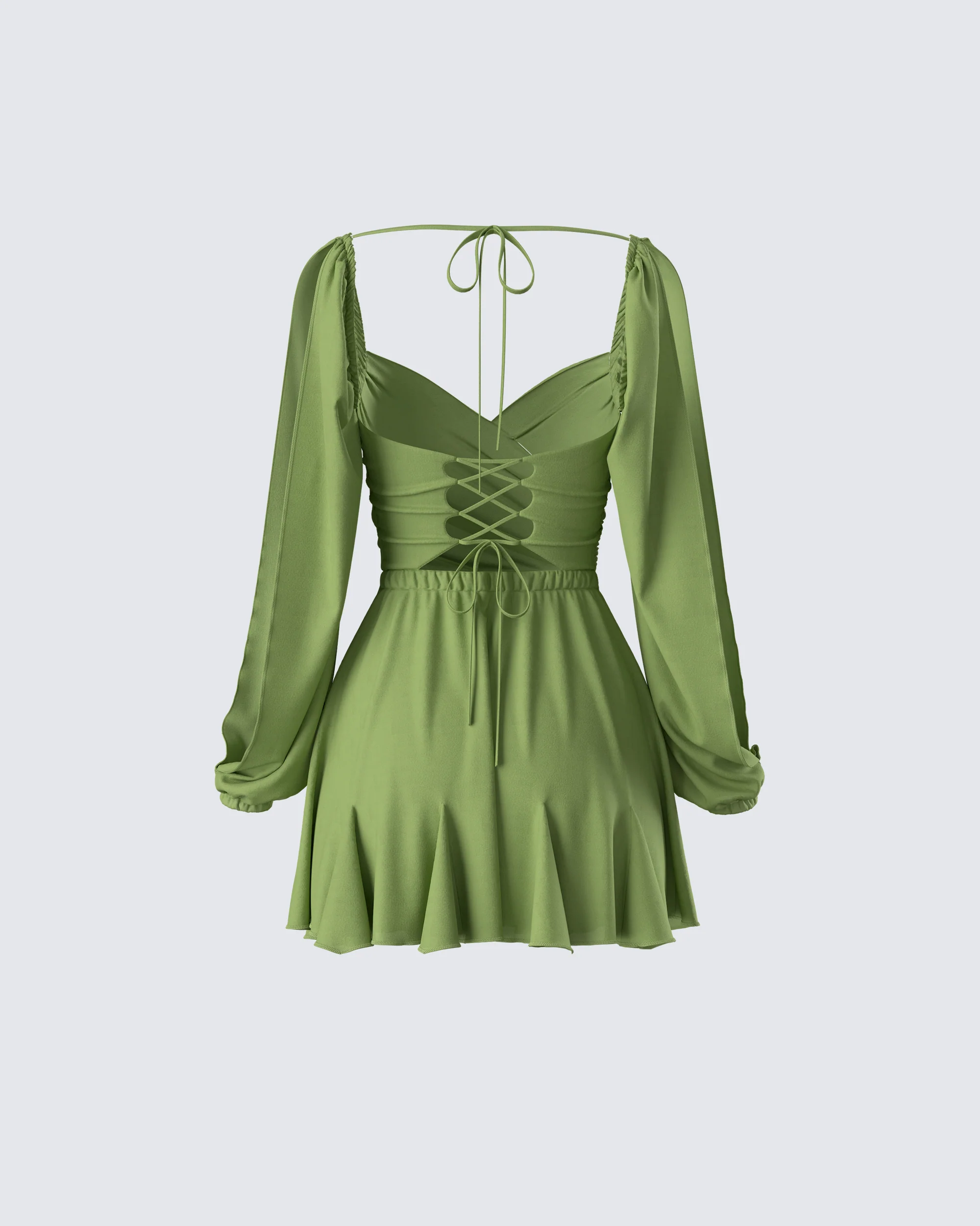 Dori Green Cross Front Mini Dress - Image 3