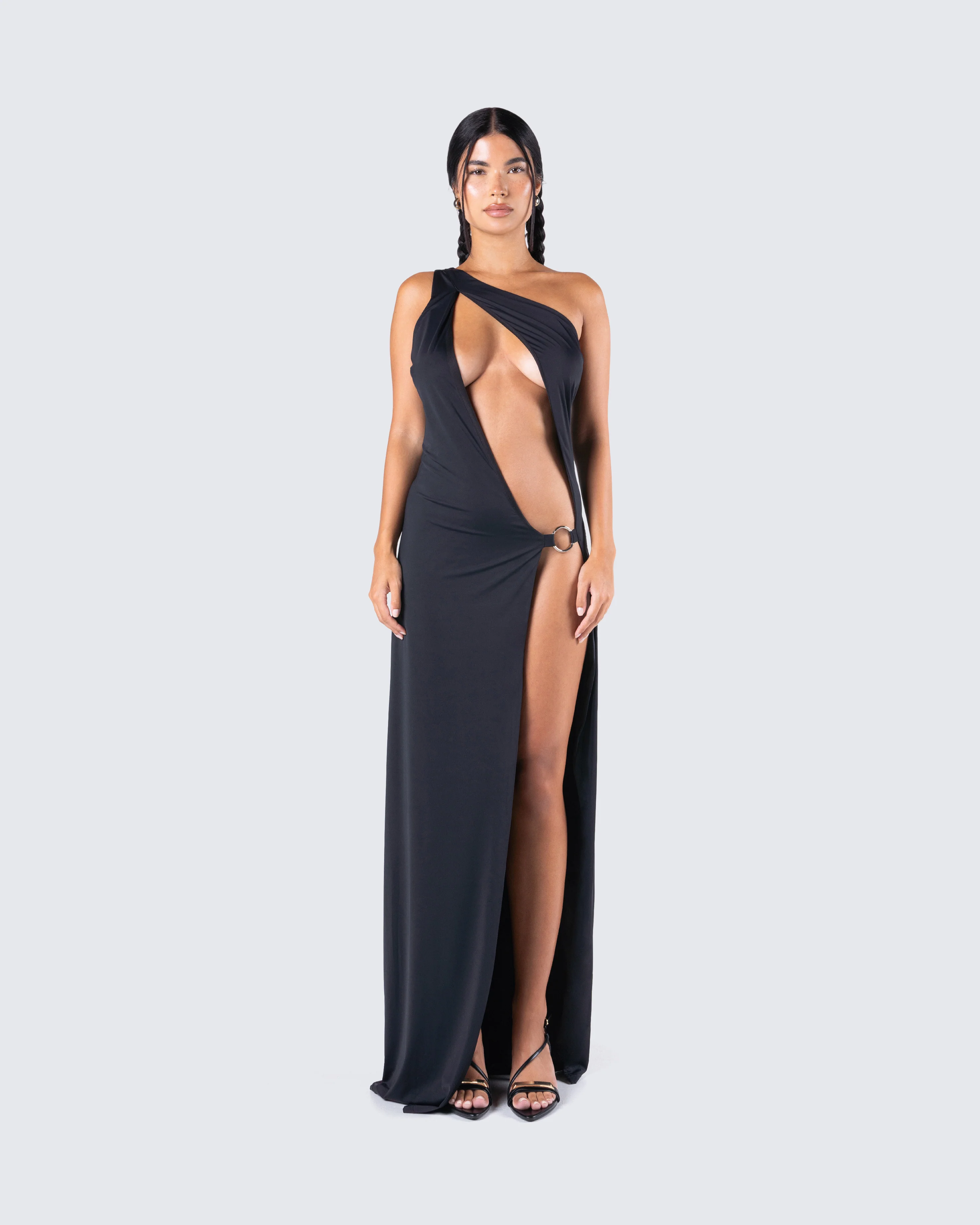 Dorian Black Cut Out Dress - Image 4