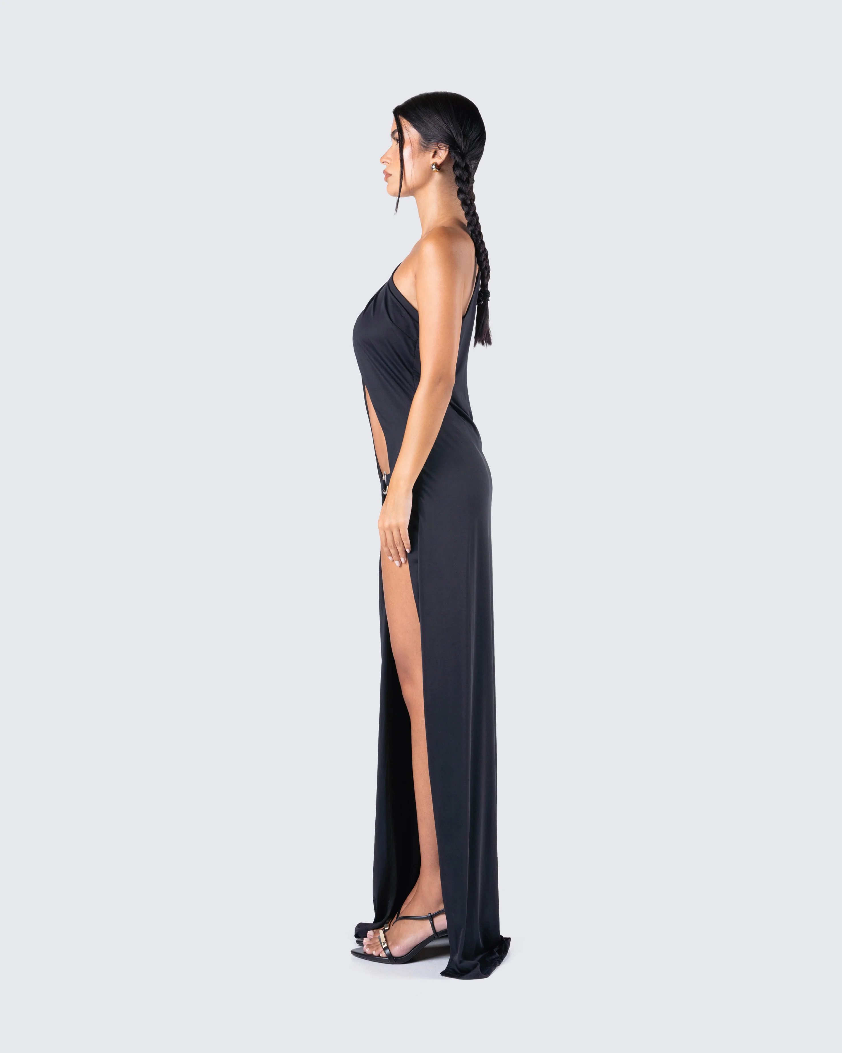 Dorian Black Cut Out Dress - Image 6