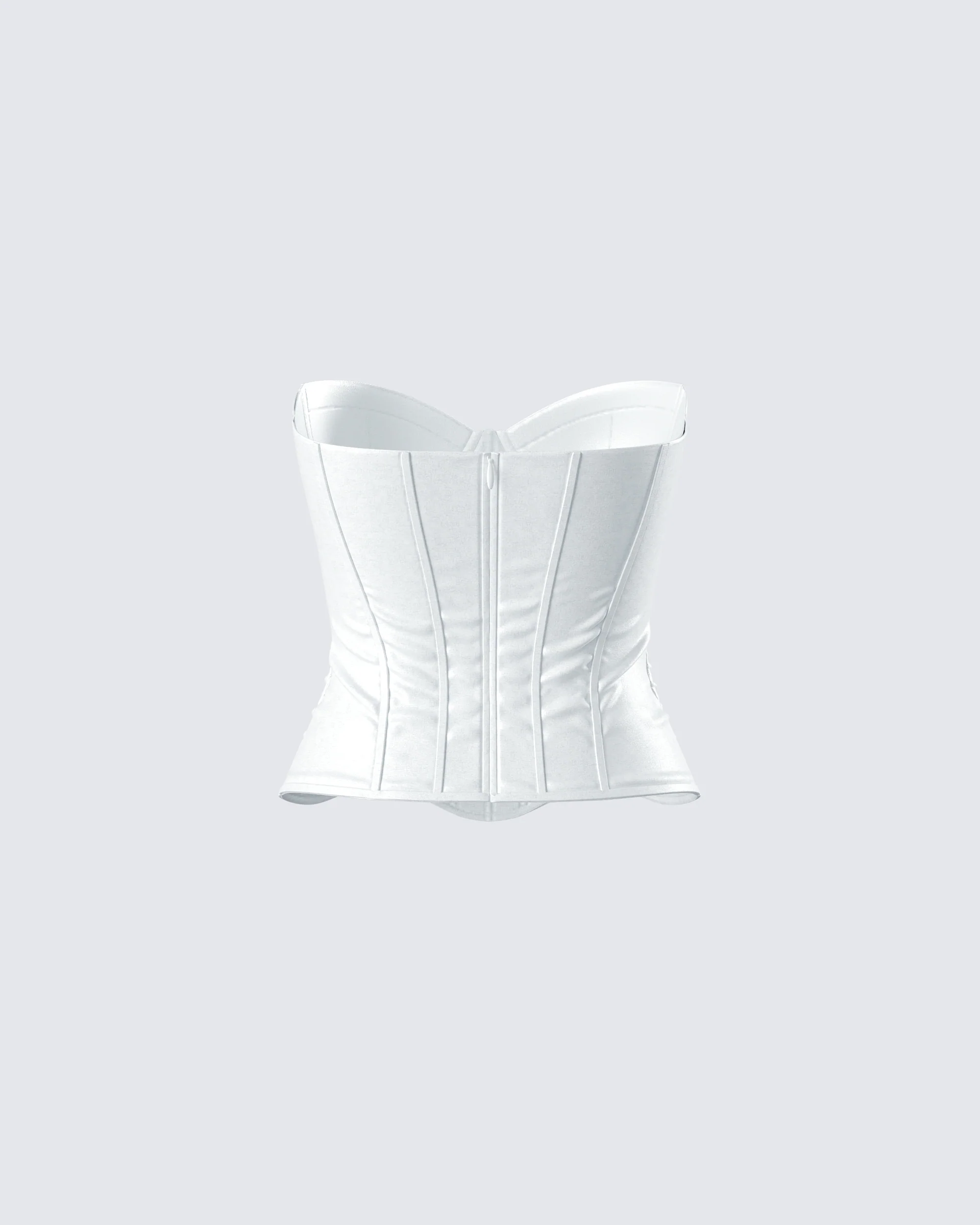 Dory White Satin Corset Top - Image 3