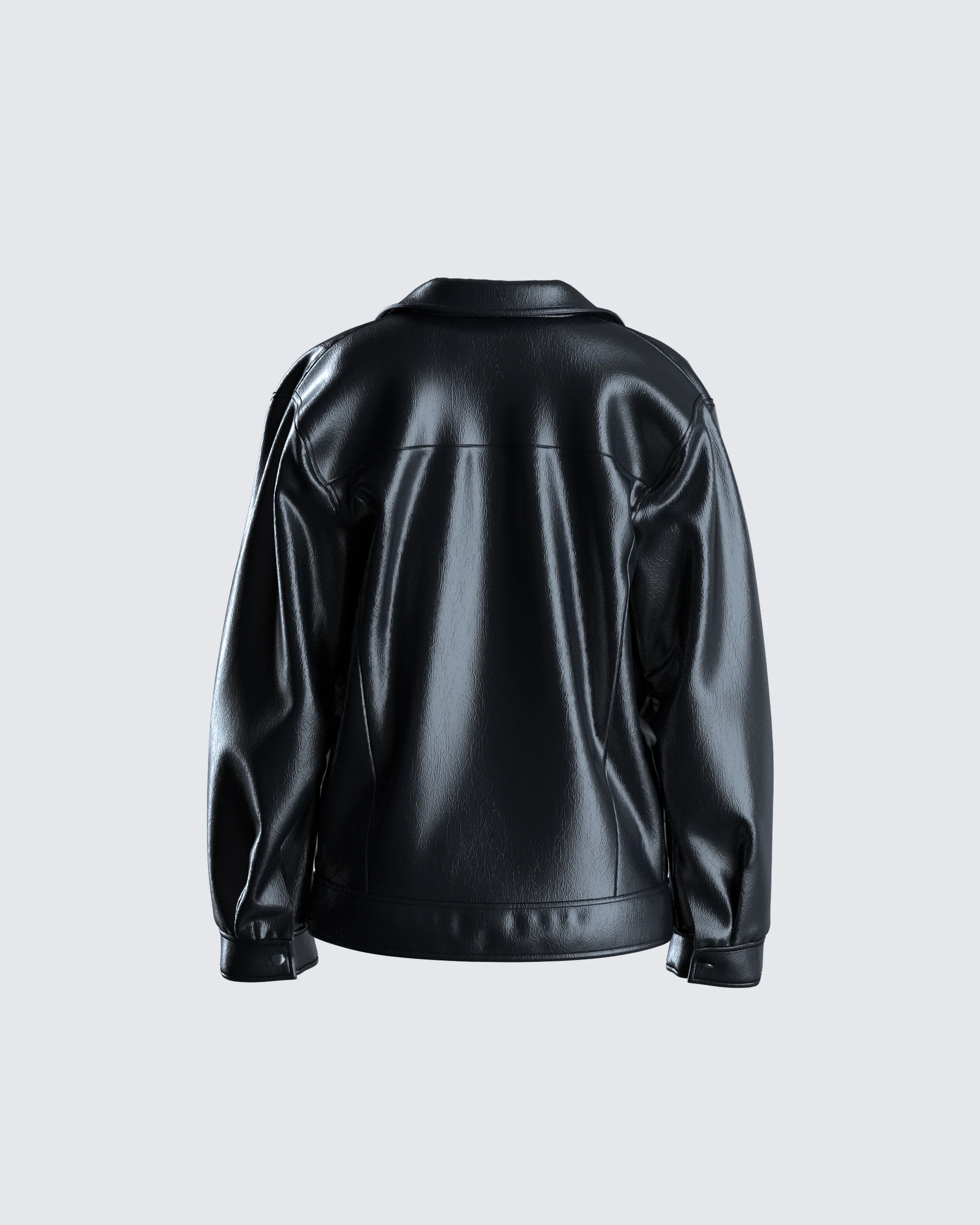 Dove Black Faux Leather Jacket - Image 3