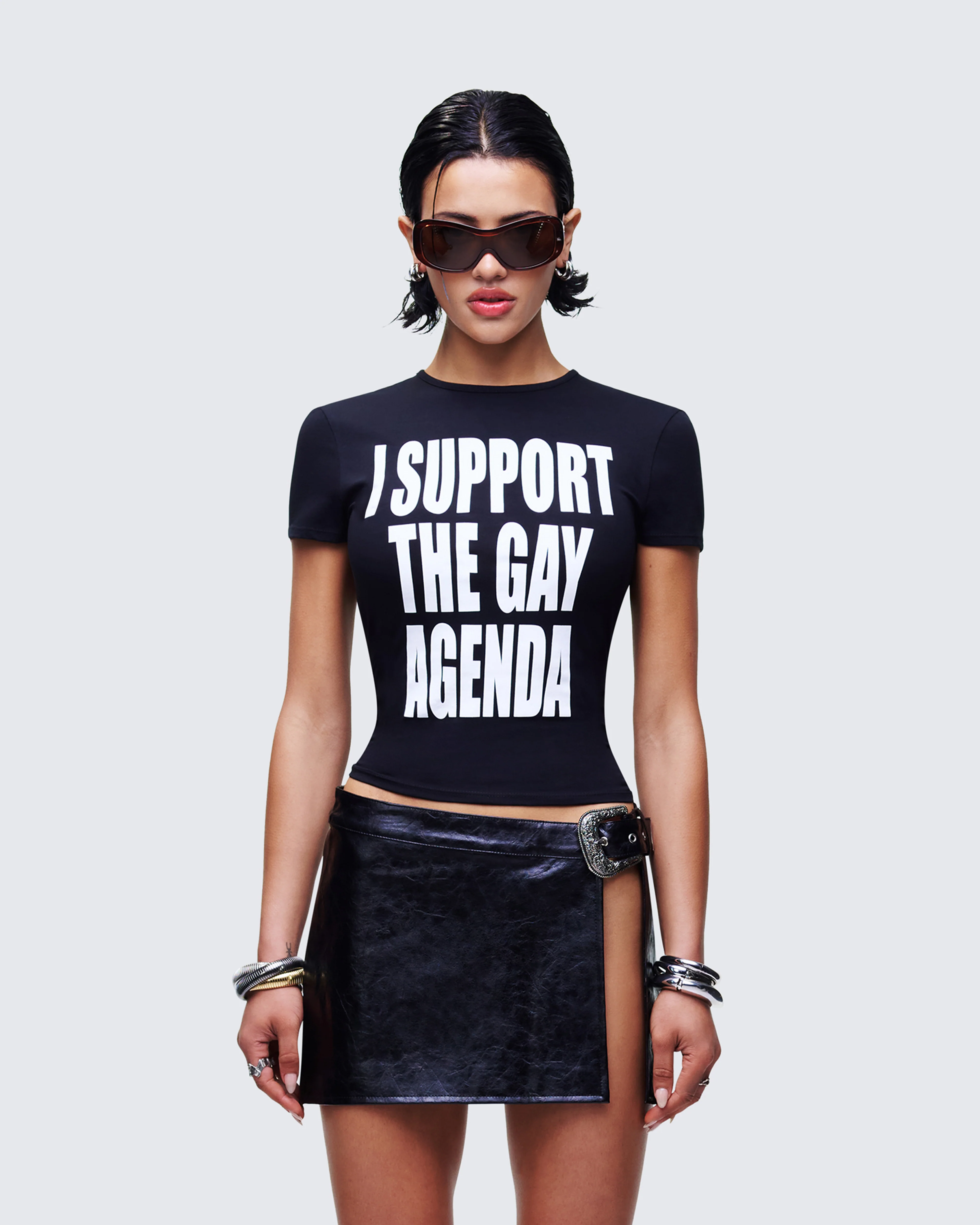 Drea Black Slogan Classic Tee - Image 2