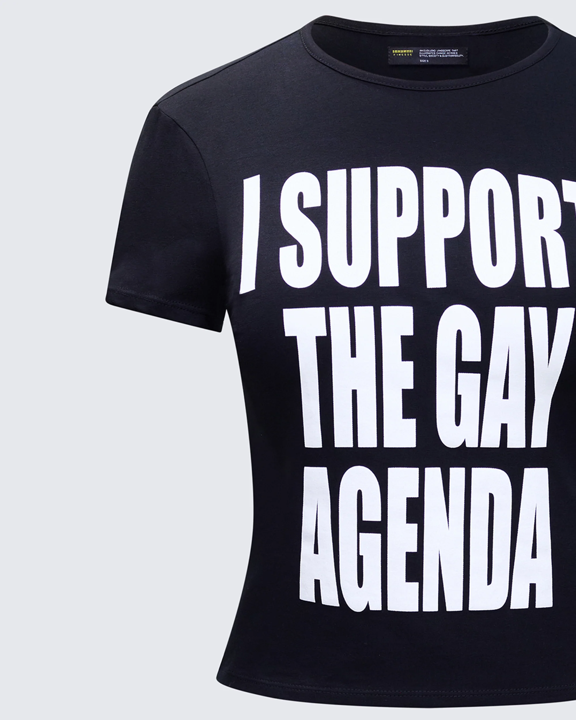 Drea Black Slogan Classic Tee - Image 6