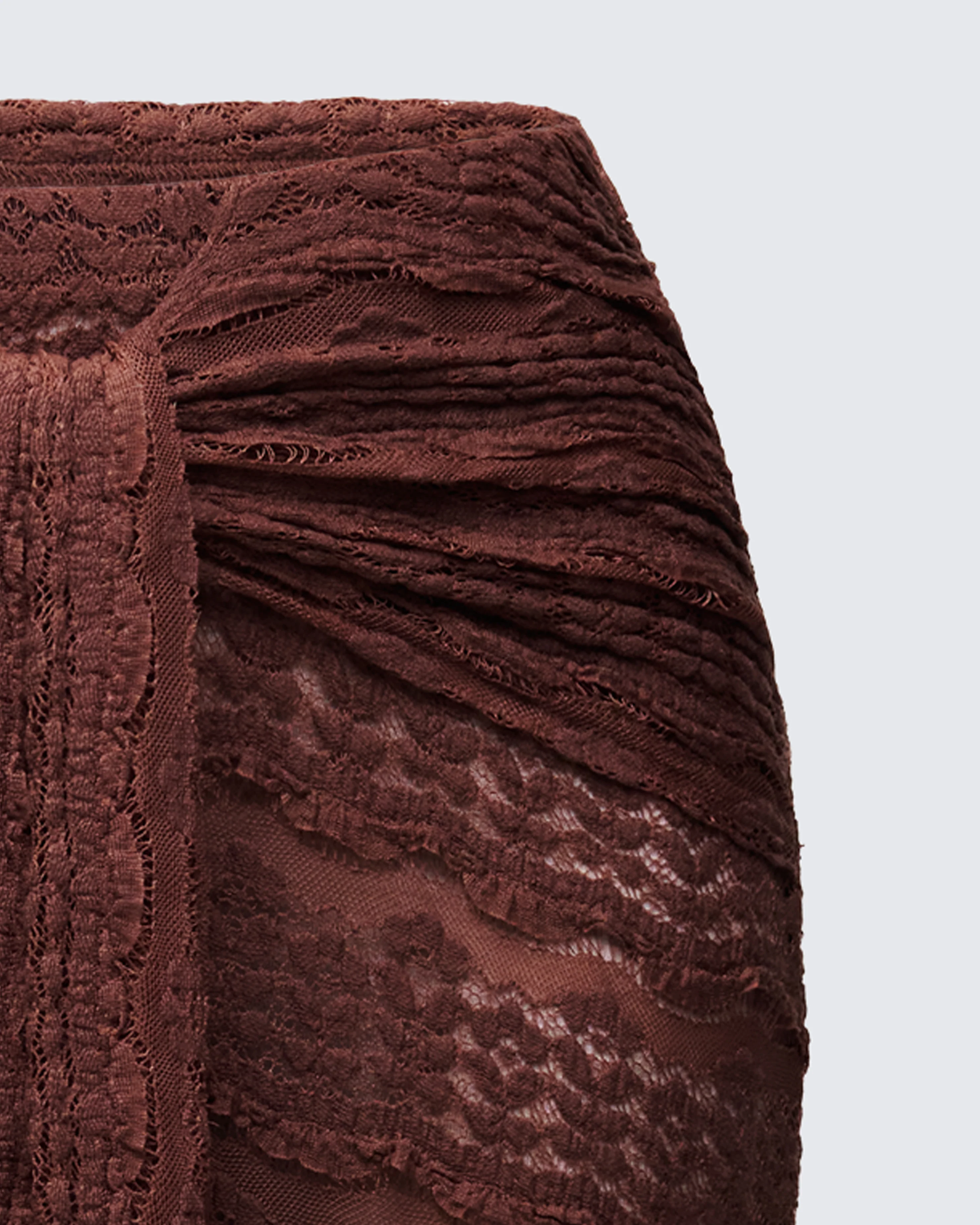 Dreya Brown Textured Maxi Skirt - Image 6