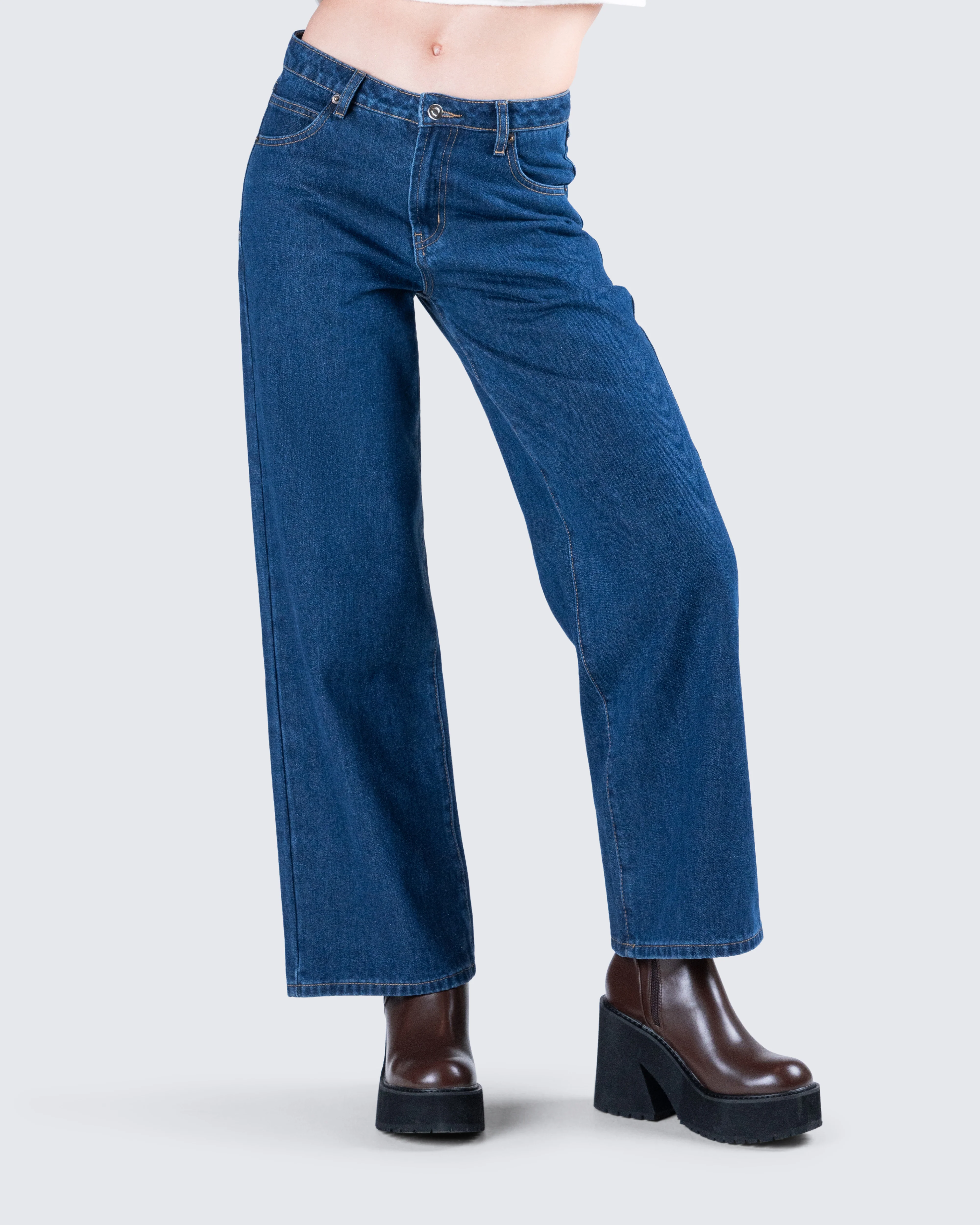 Dulcie Blue Denim Wide Leg Jean - Image 6