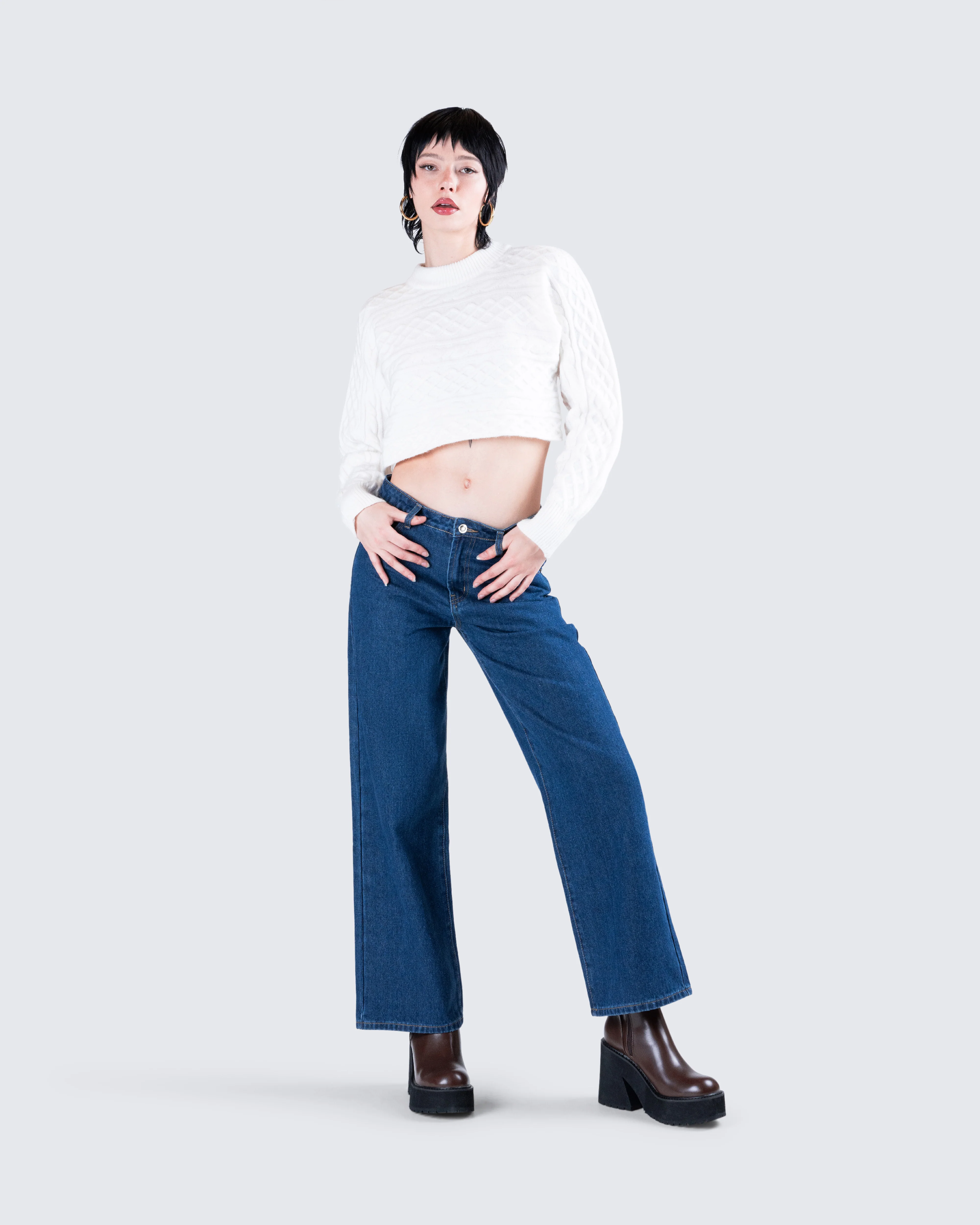 Dulcie Blue Denim Wide Leg Jean - Image 7