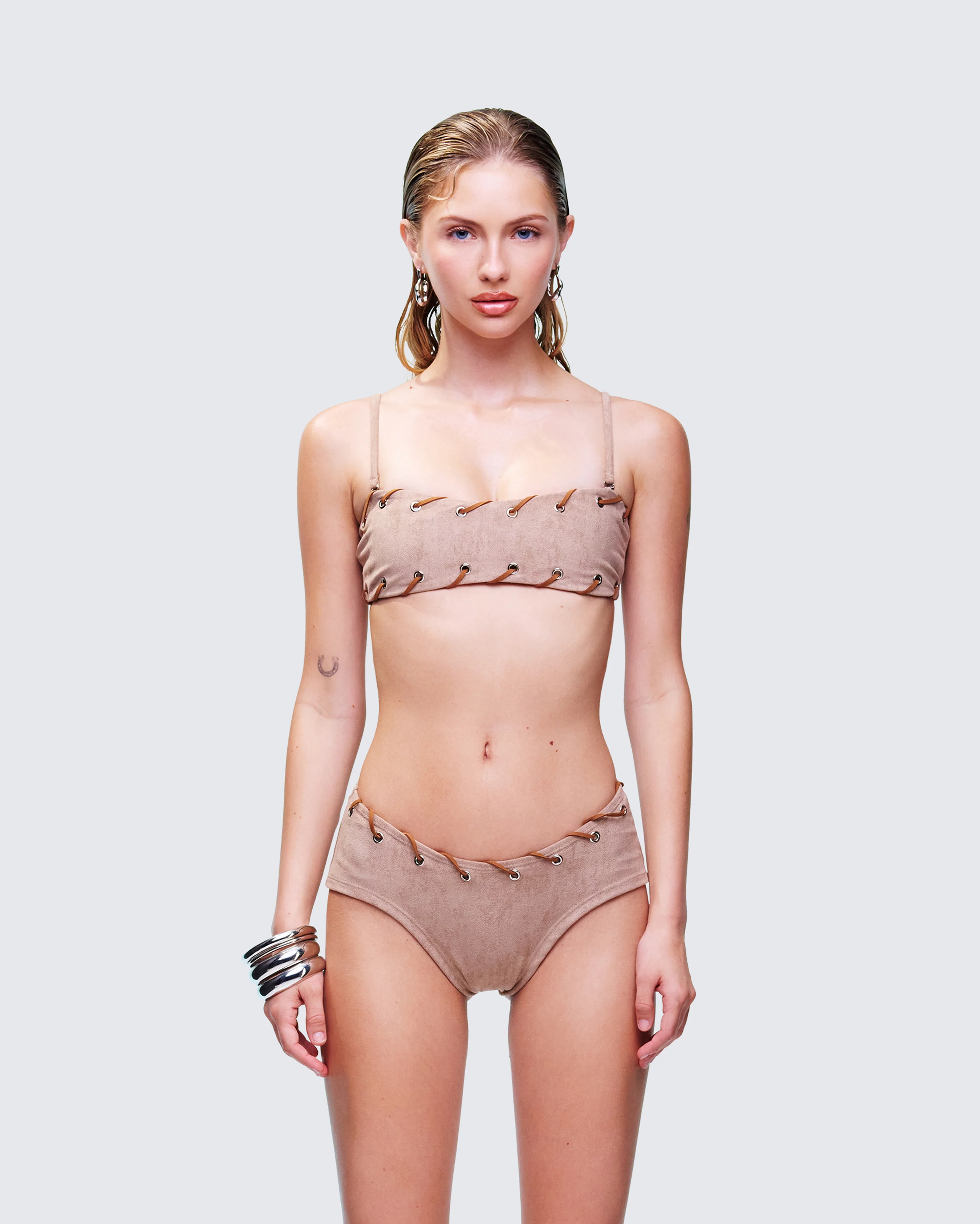 Dusk Tan Laced Bikini Top - Image 2
