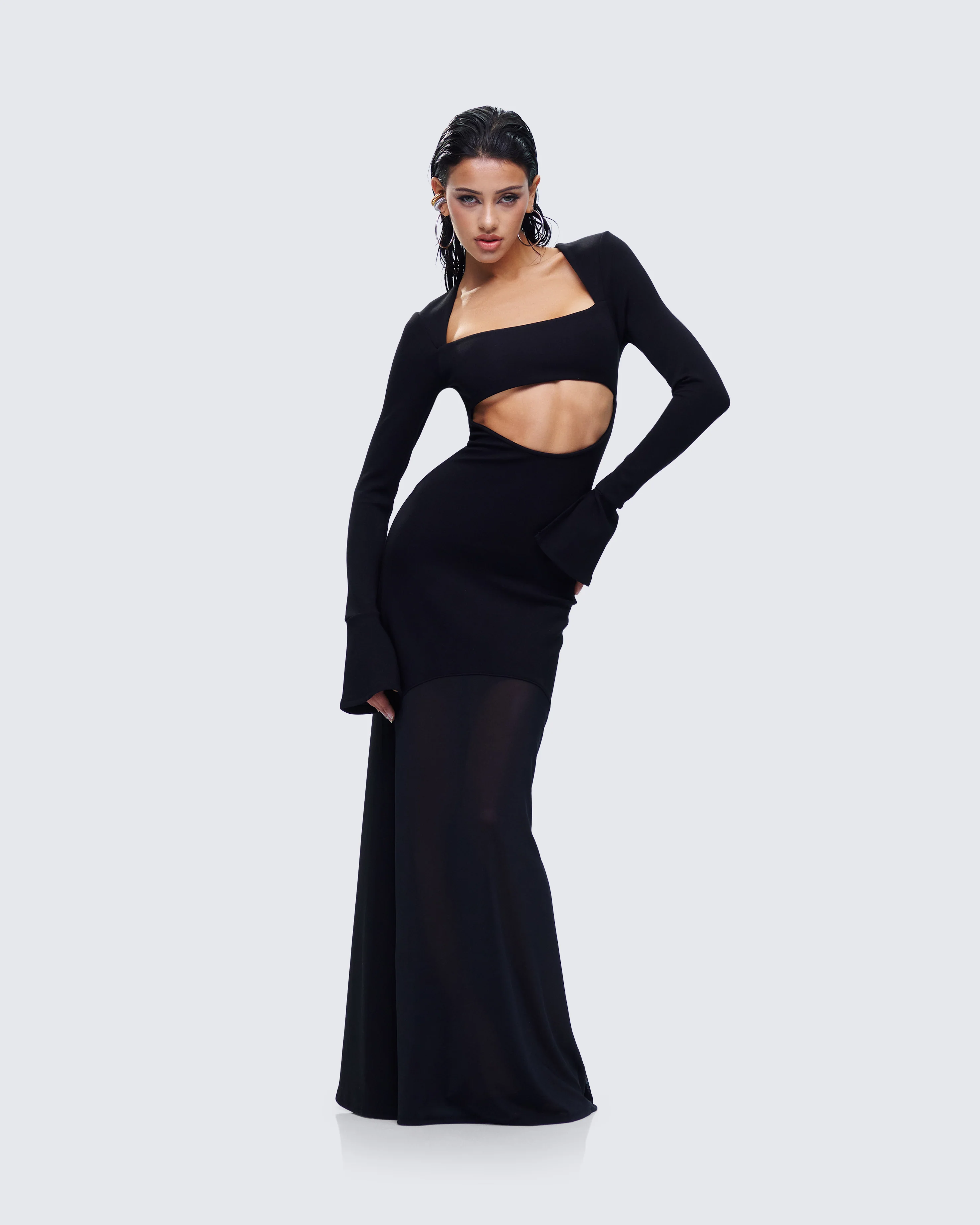 Eda Black Bandeau Maxi Dress - Image 6