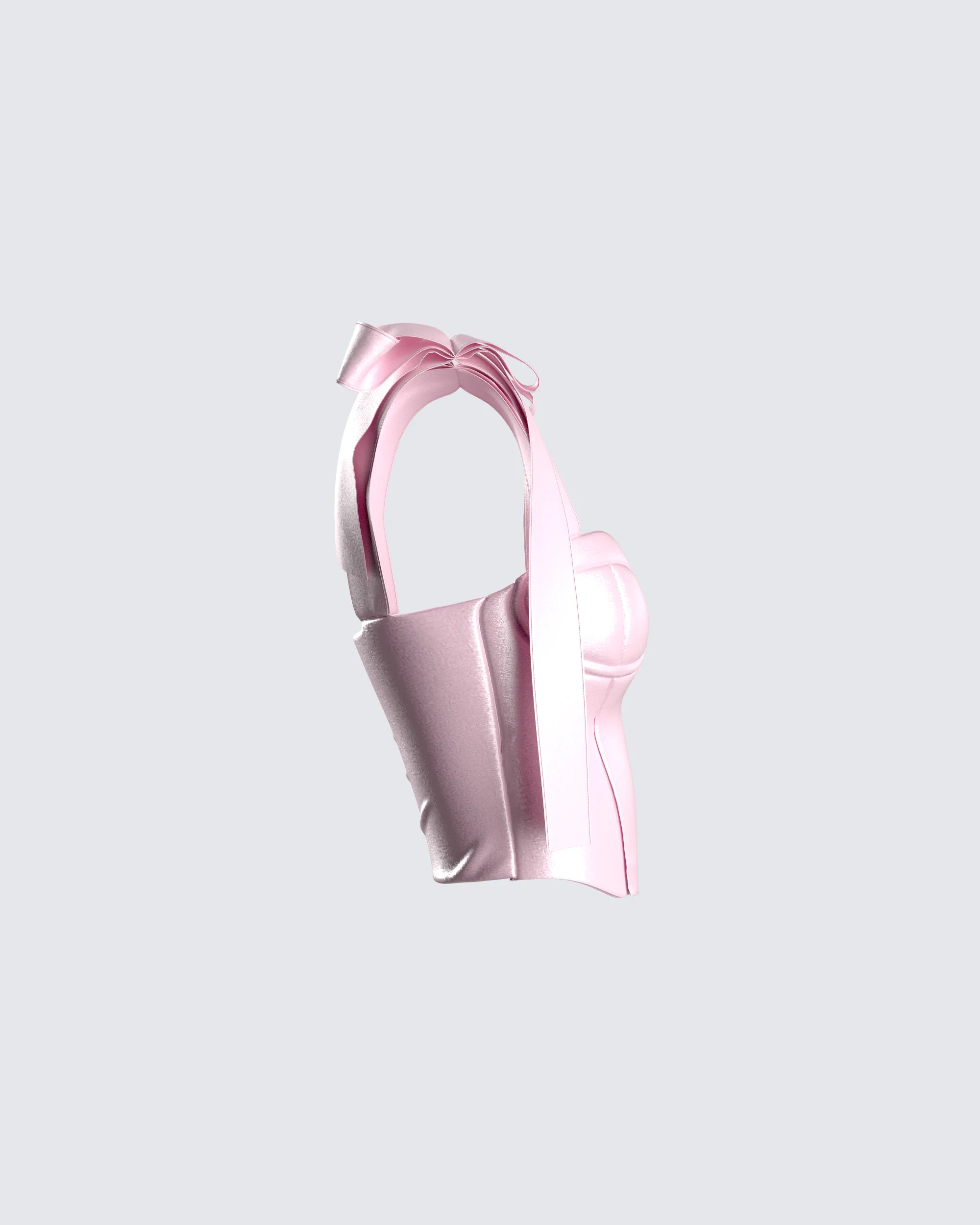 Edith Pink Satin Corset Top - Image 2
