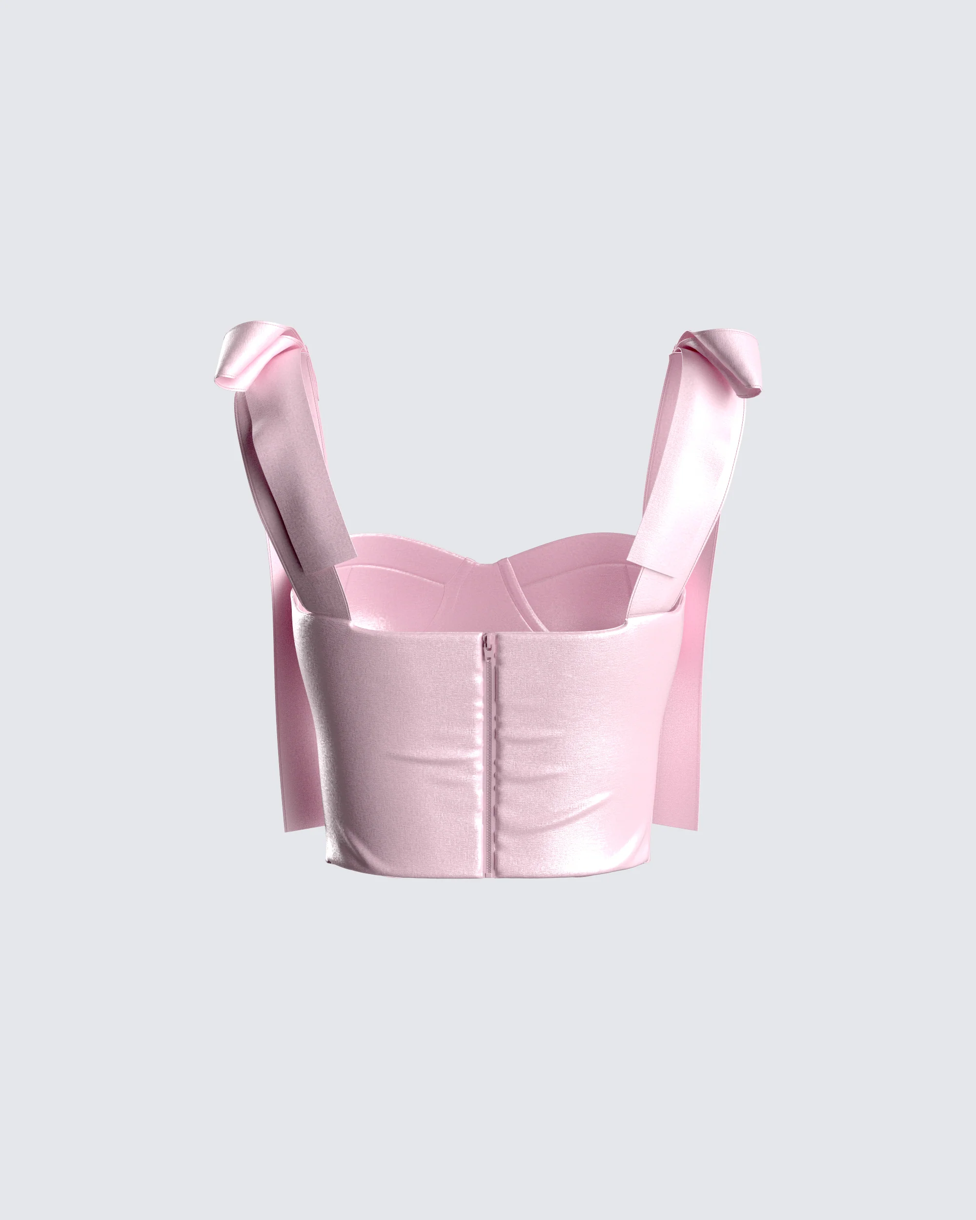 Edith Pink Satin Corset Top - Image 3