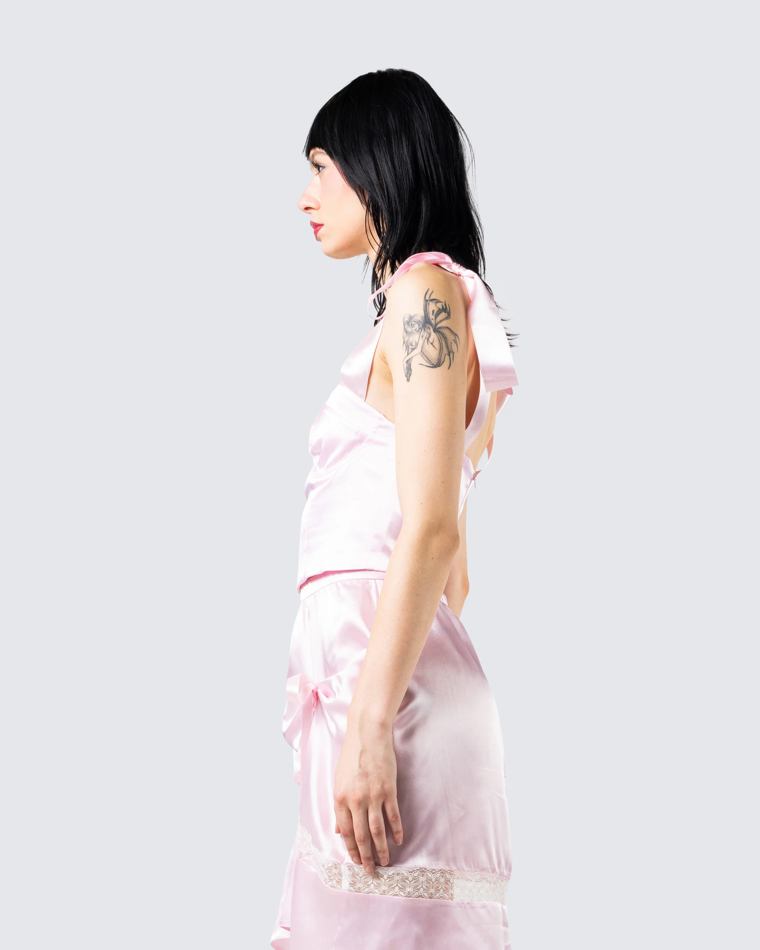 Edith Pink Satin Corset Top - Image 5