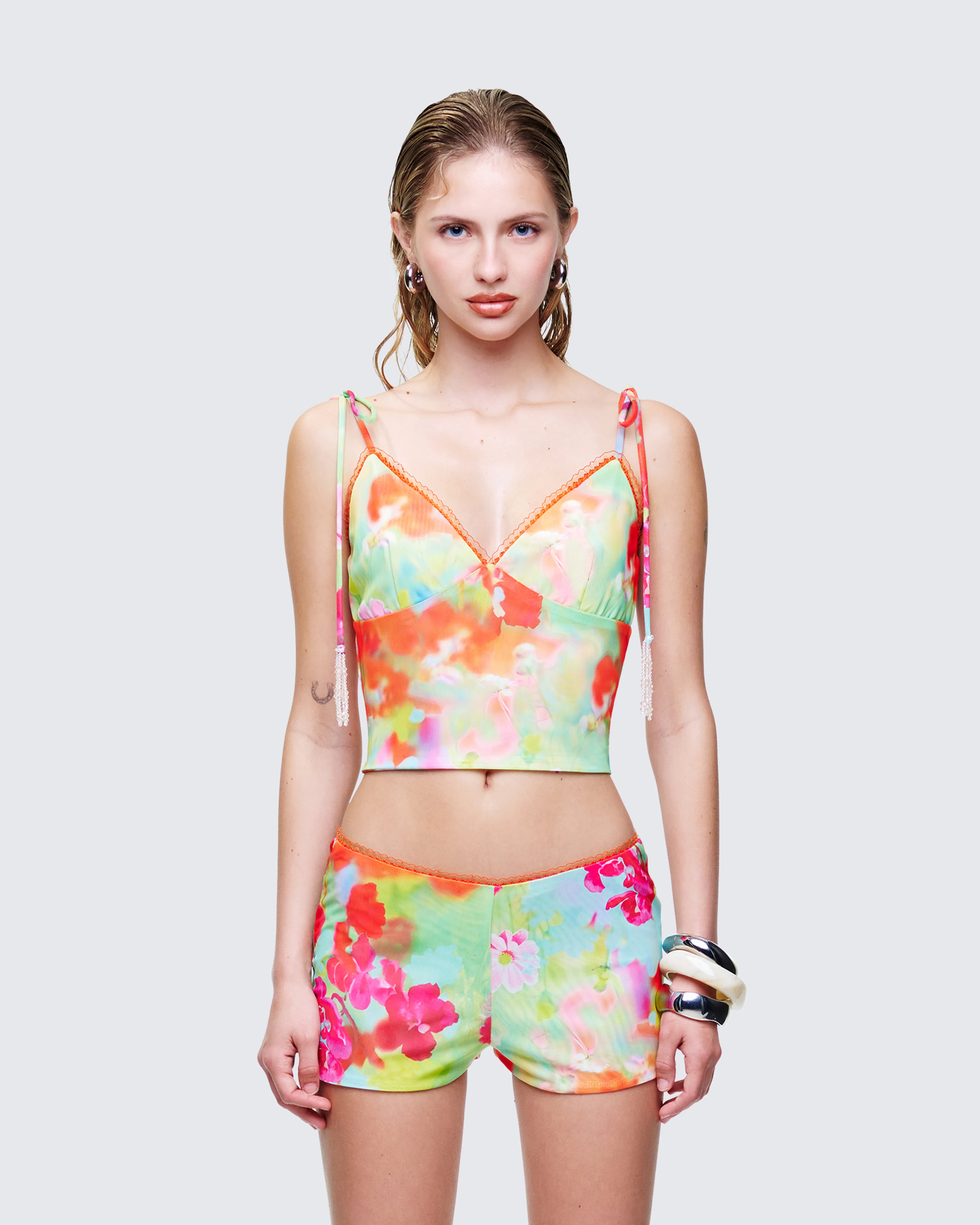 Eira Multi Print Embellished Cami Top - Image 2