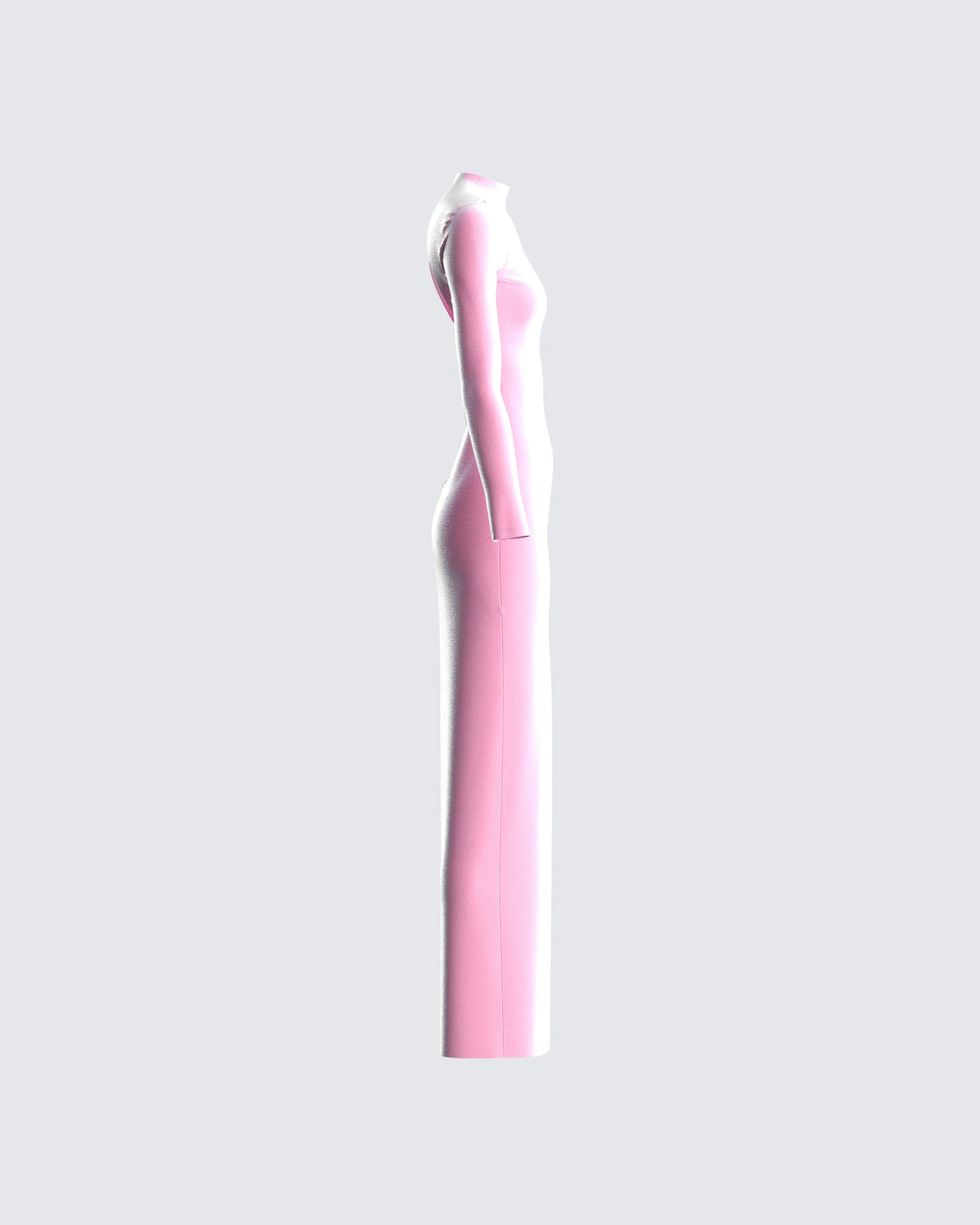 Eira Pink Backless Midi Dress - Image 2