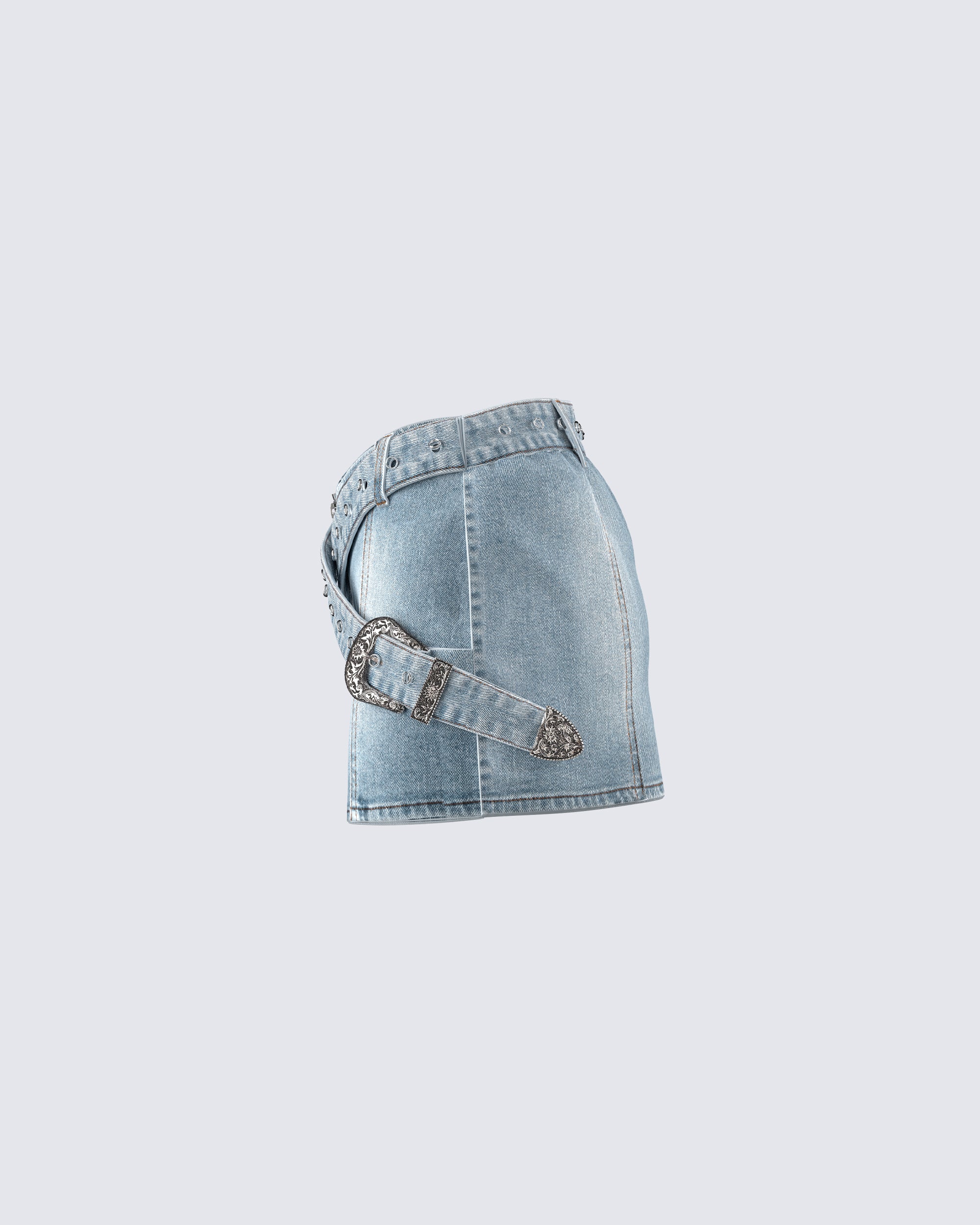 Eirene Denim Mini Skirt - Image 2