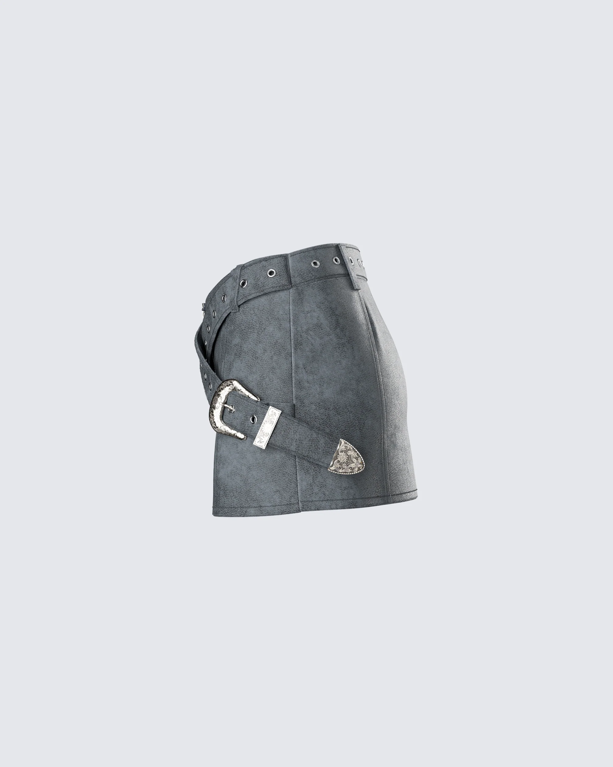 Eirene Vegan Leather Mini Skirt - Image 2
