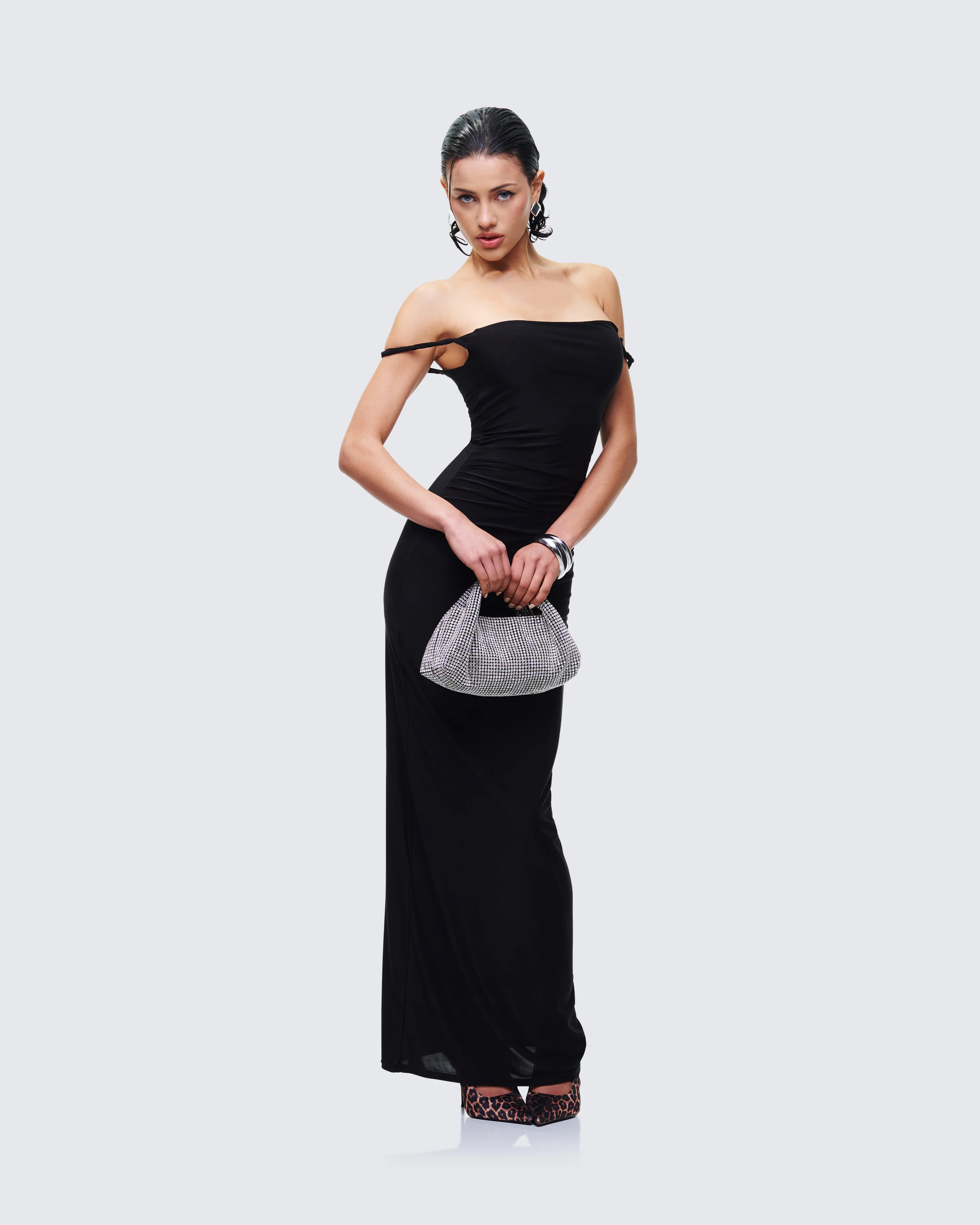 Elaris Black Twist Strap Maxi Dress - Image 4