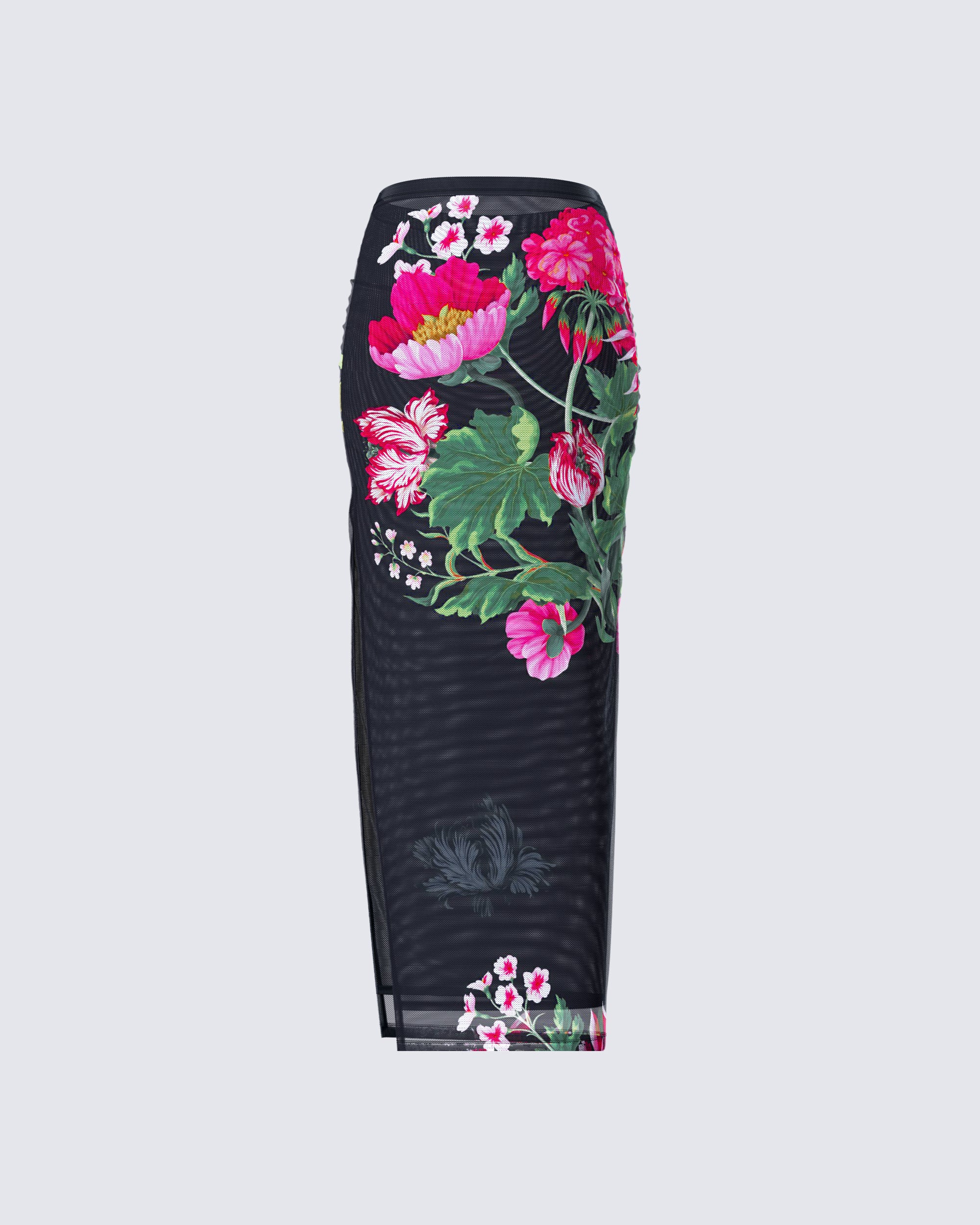 Eldora Floral Print Maxi Skirt - Image 3