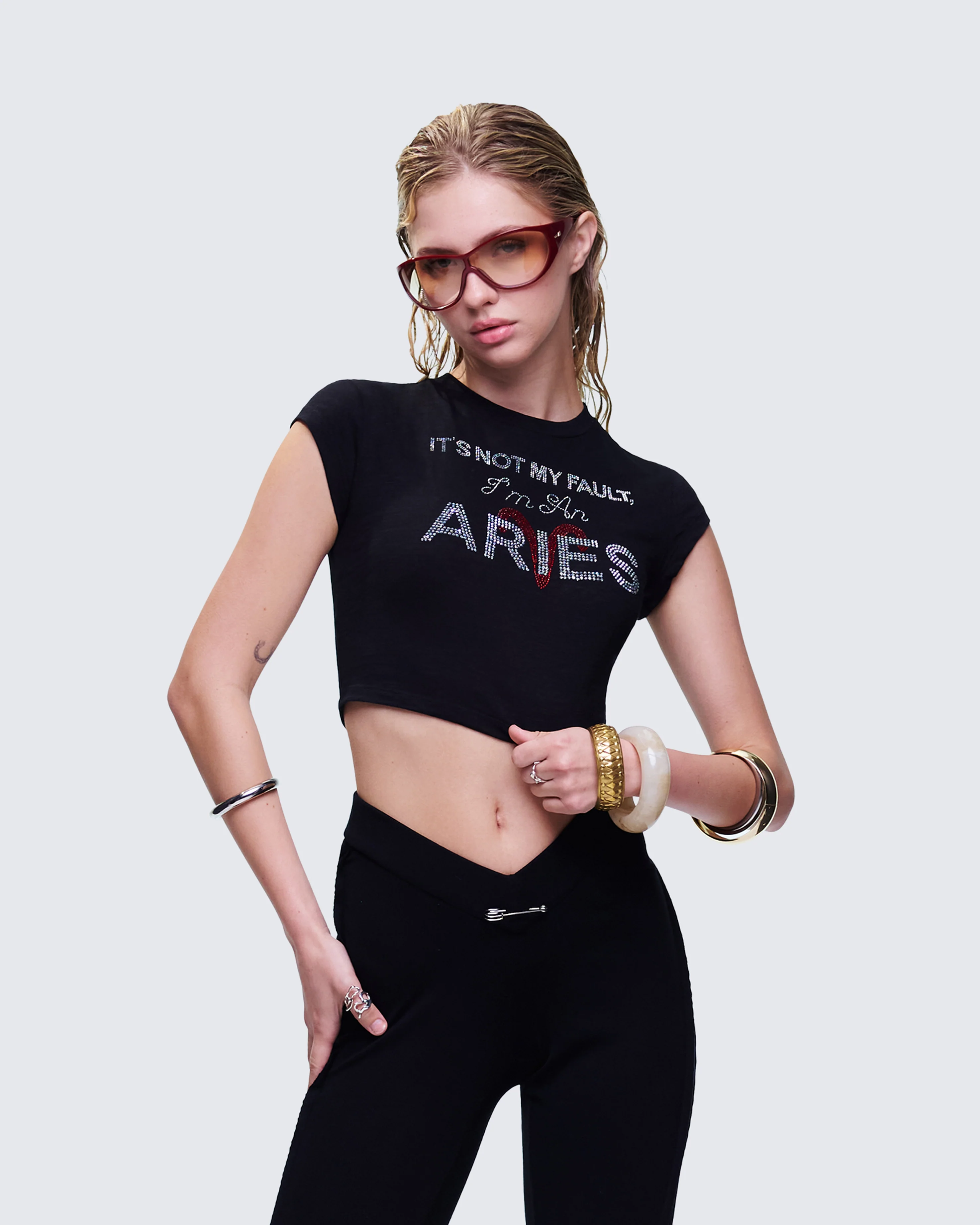 Elowen Black Aries Graphic Top - Image 3