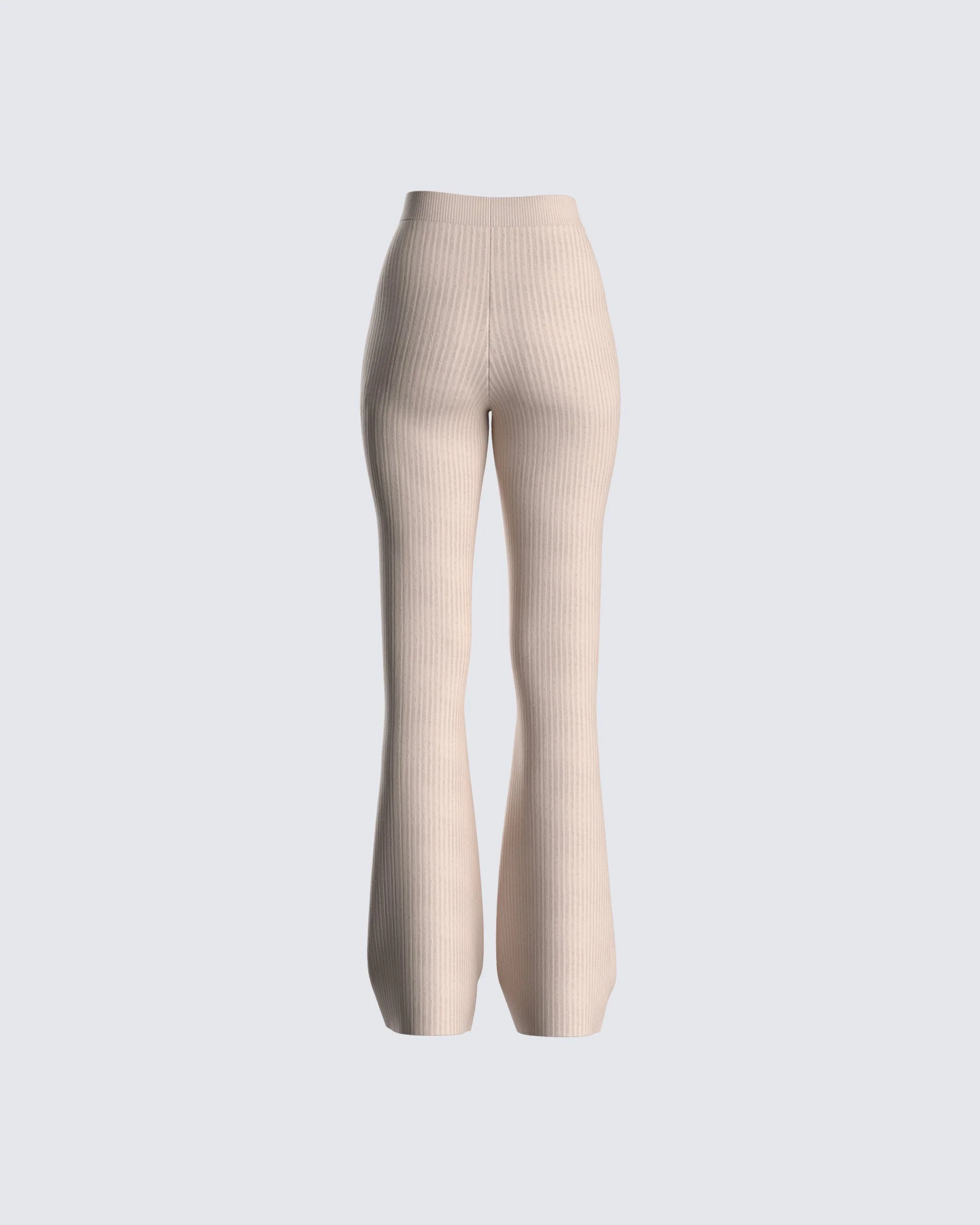 Elsie Taupe Ribbed Pant - Image 3