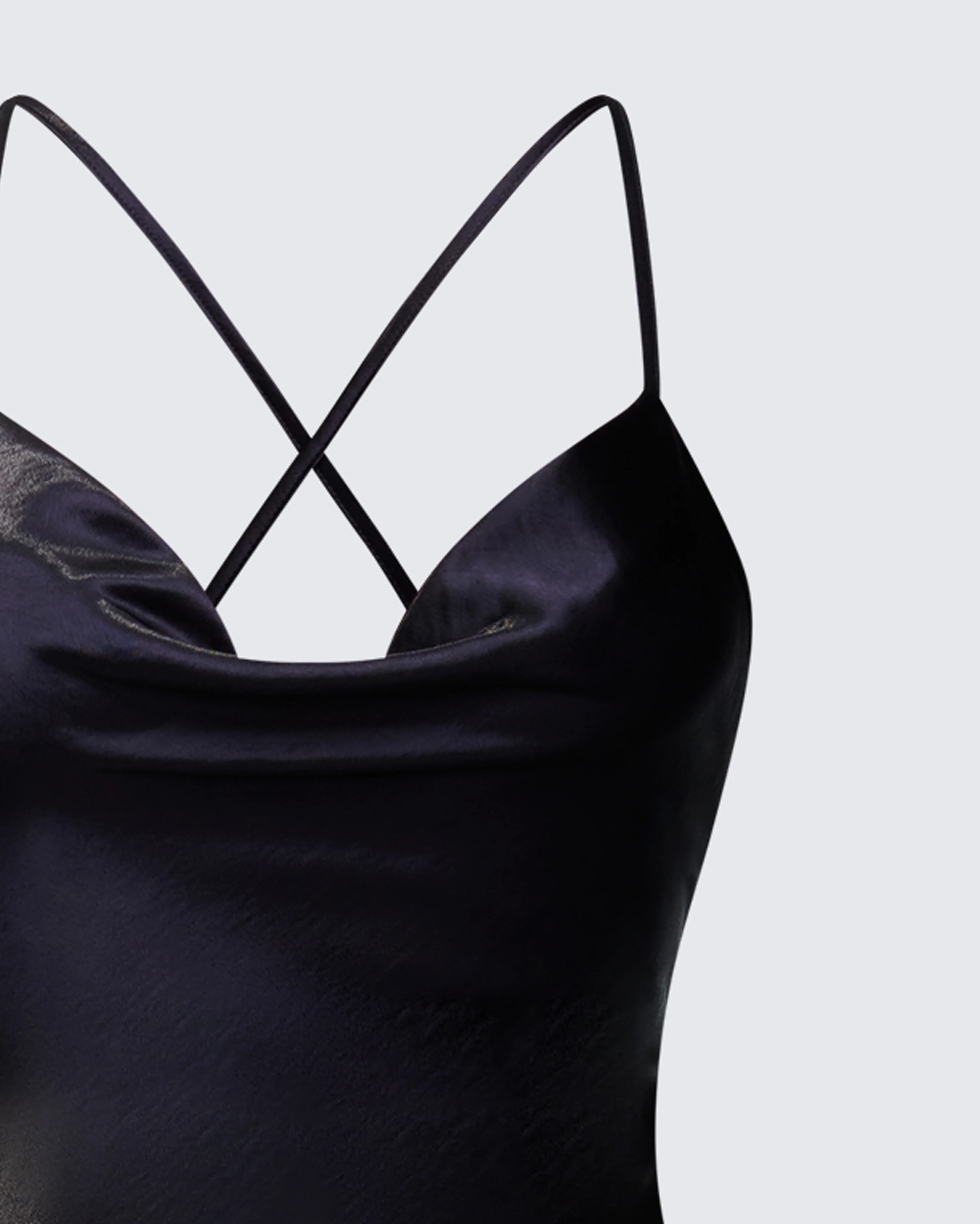 Elspeth Black Satin Bias Slip Maxi Dress - Image 6