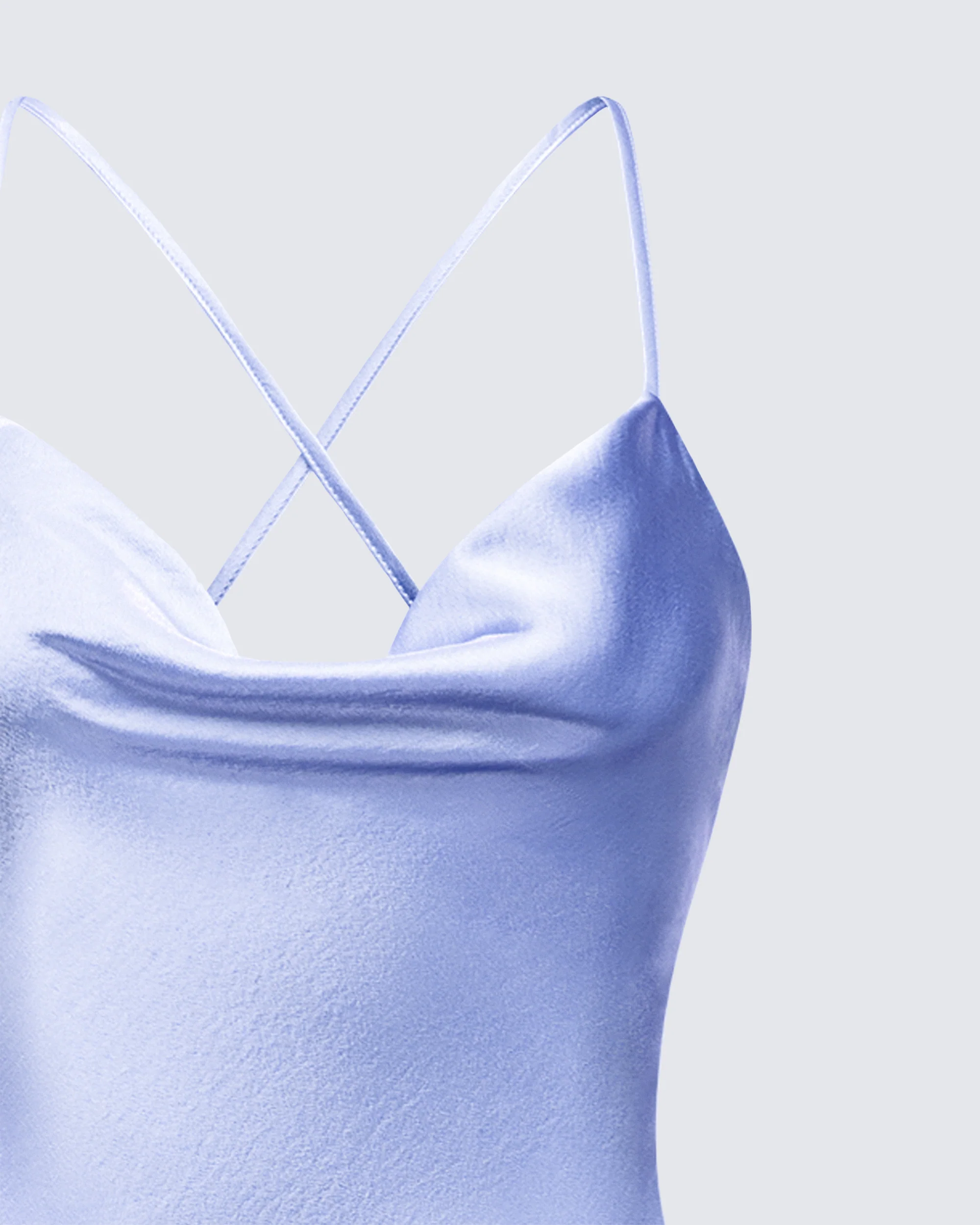 Elspeth Blue Satin Bias Slip Maxi Dress - Image 6