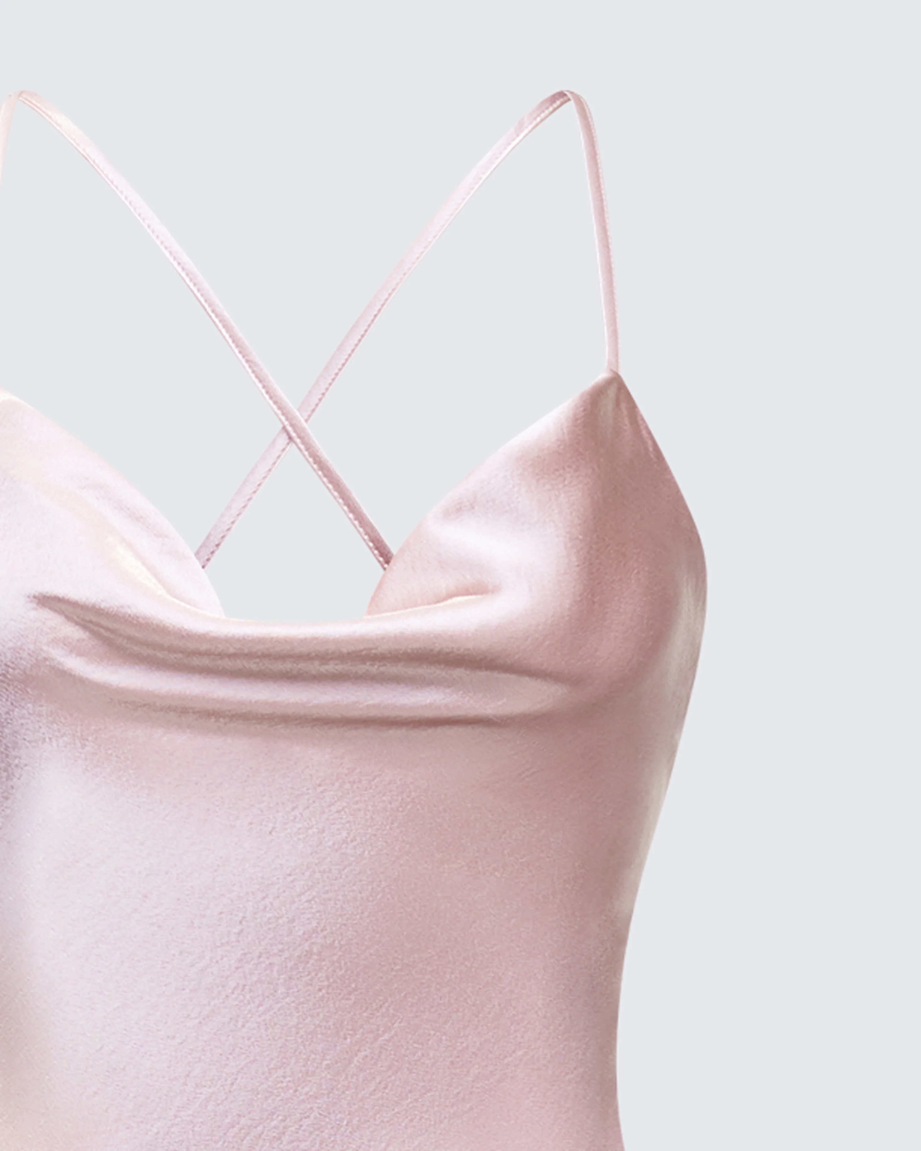 Elspeth Neutral Satin Bias Slip Maxi Dress - Image 6