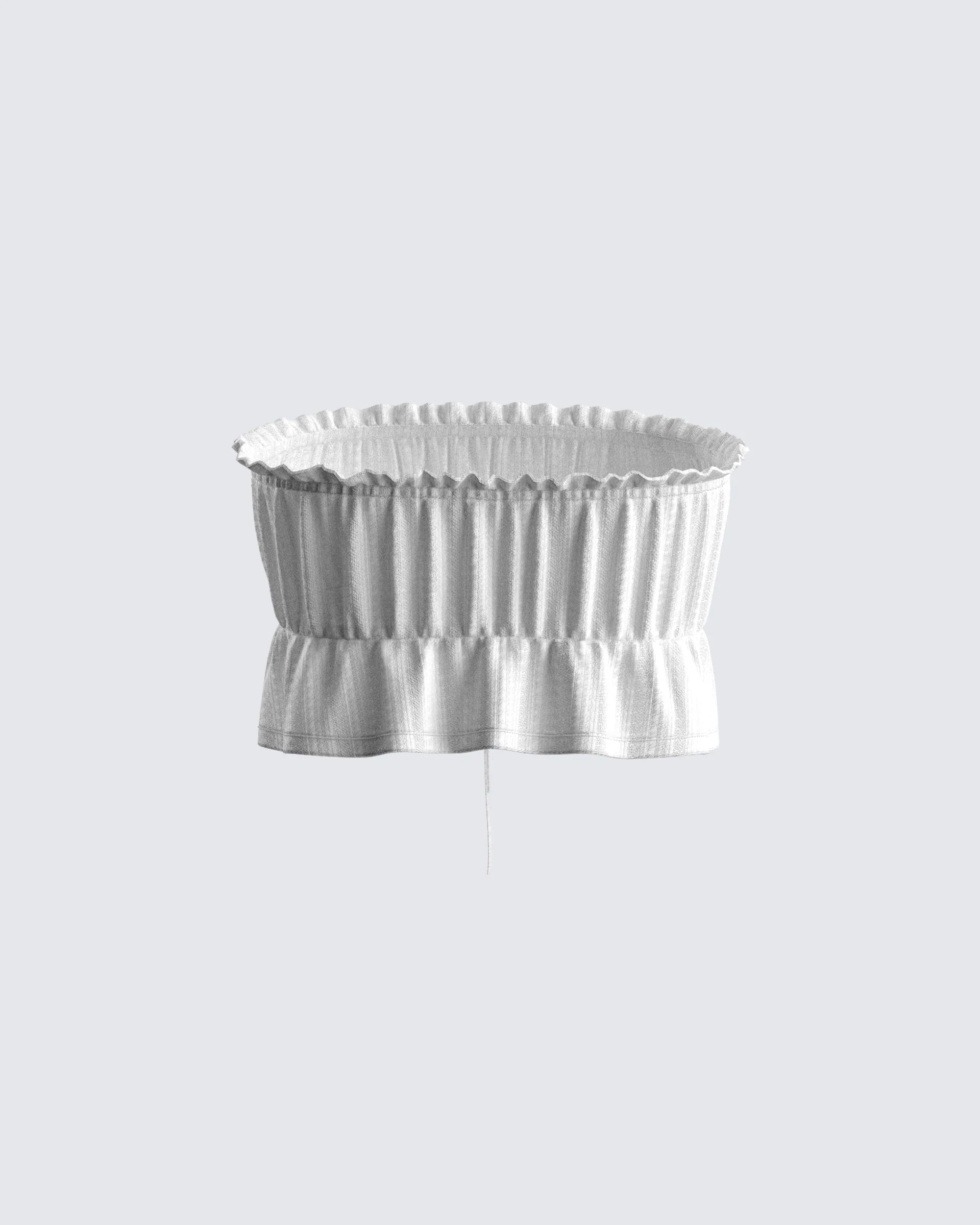 Elva White Cotton Strapless Top - Image 2