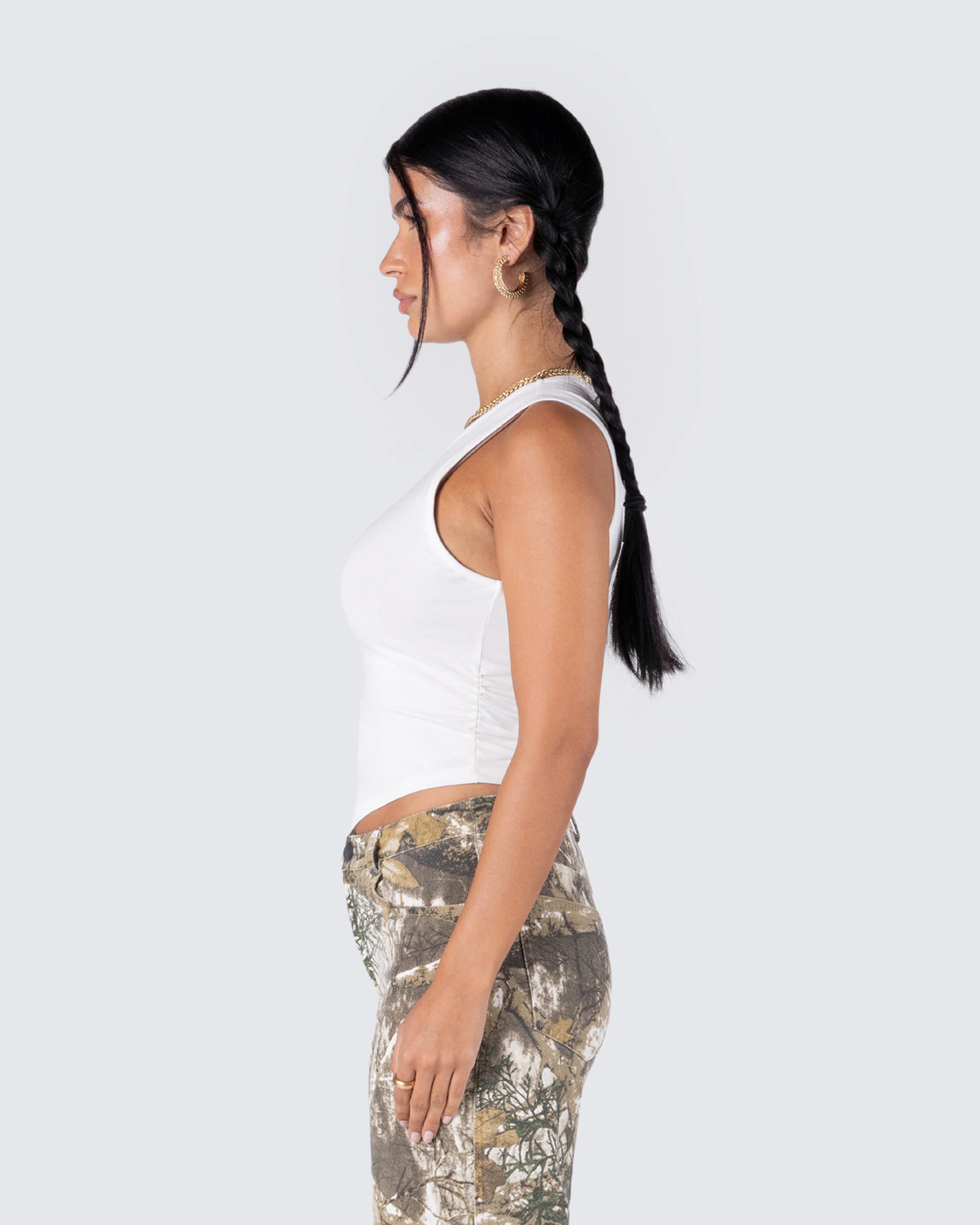 Ema White Jersey Tank Top - Image 5